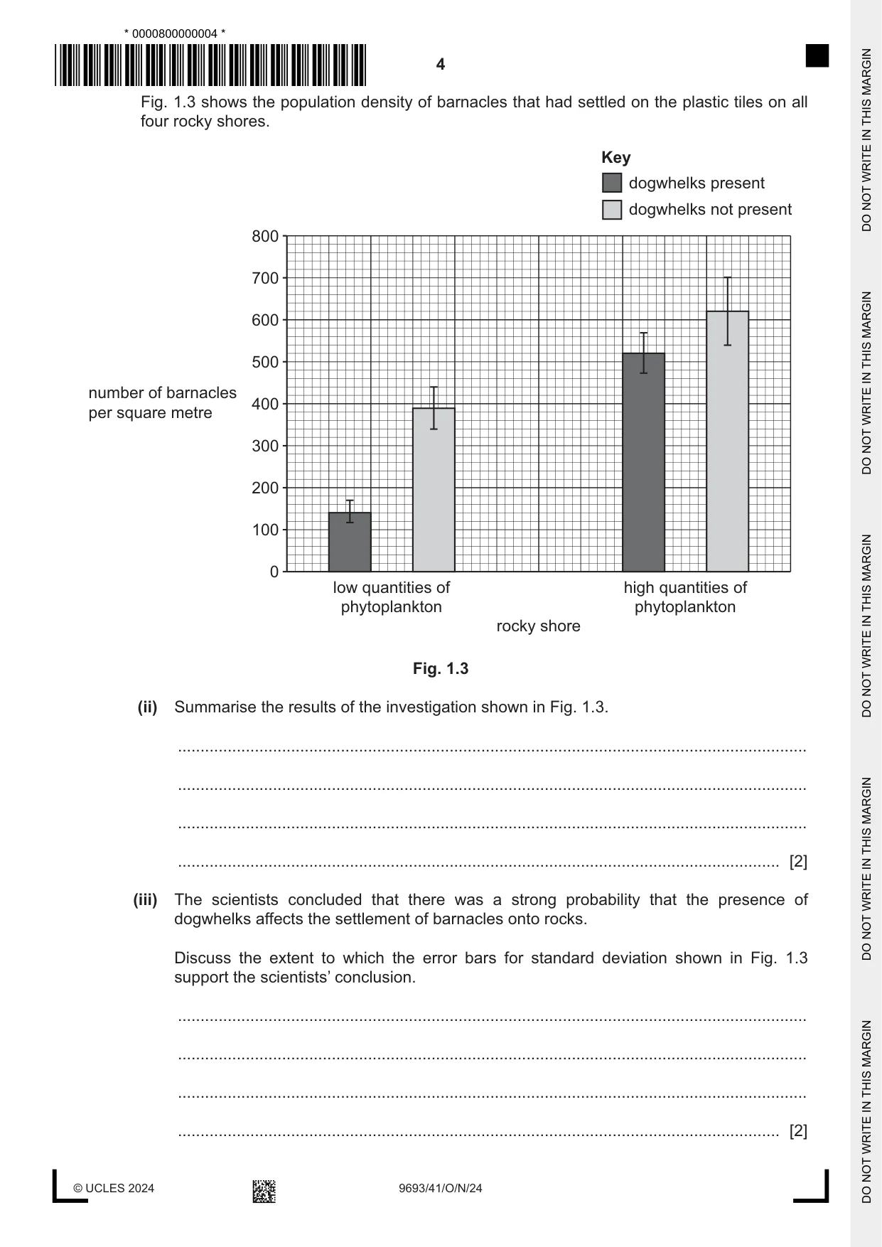 Cambridge A Level Marine Science 9693 2024 Oct/Nov Paper 4 · Variant 1 question paper, page 4 of 20