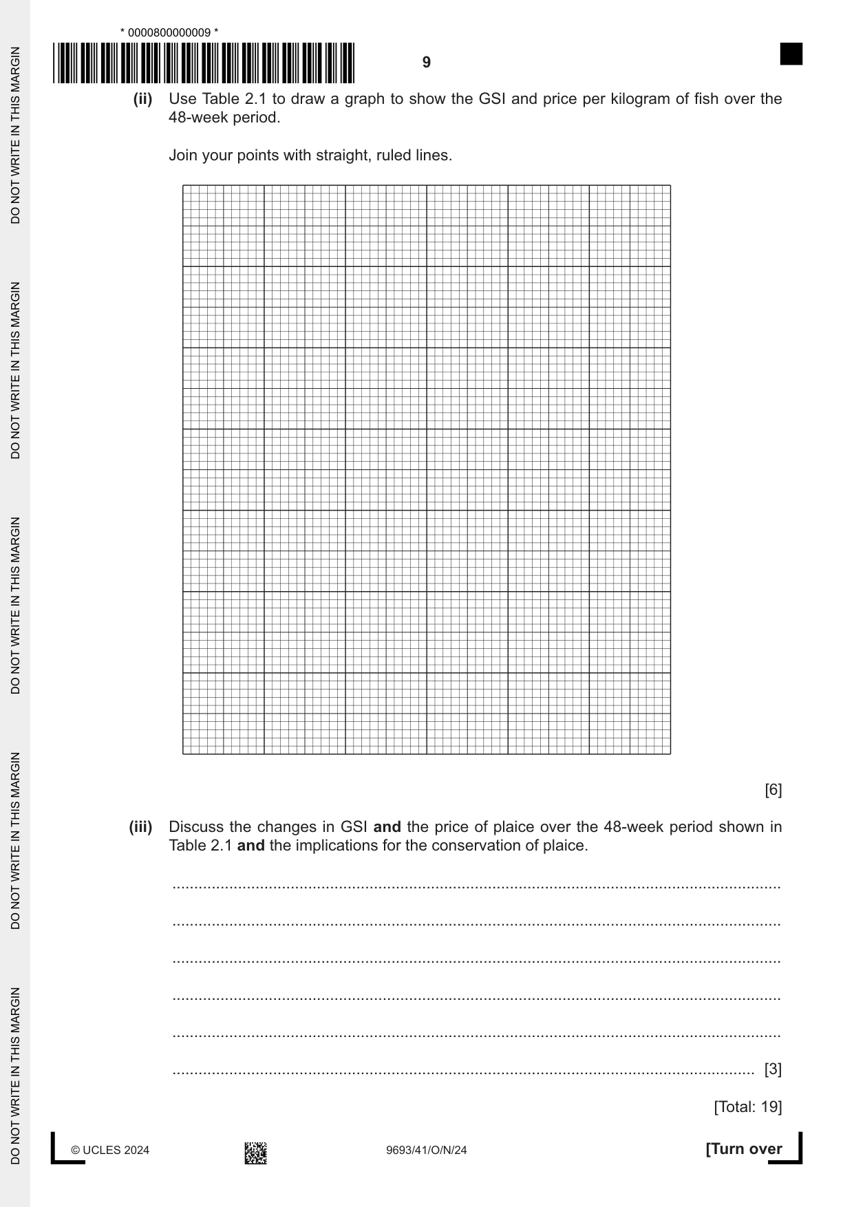 Cambridge A Level Marine Science 9693 2024 Oct/Nov Paper 4 · Variant 1 question paper, page 9 of 20