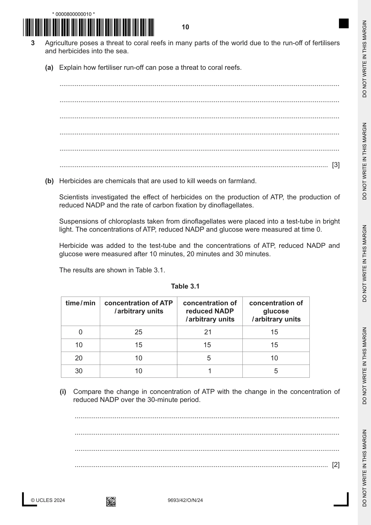 Cambridge A Level Marine Science 9693 2024 Oct/Nov Paper 4 · Variant 2 question paper, page 10 of 20