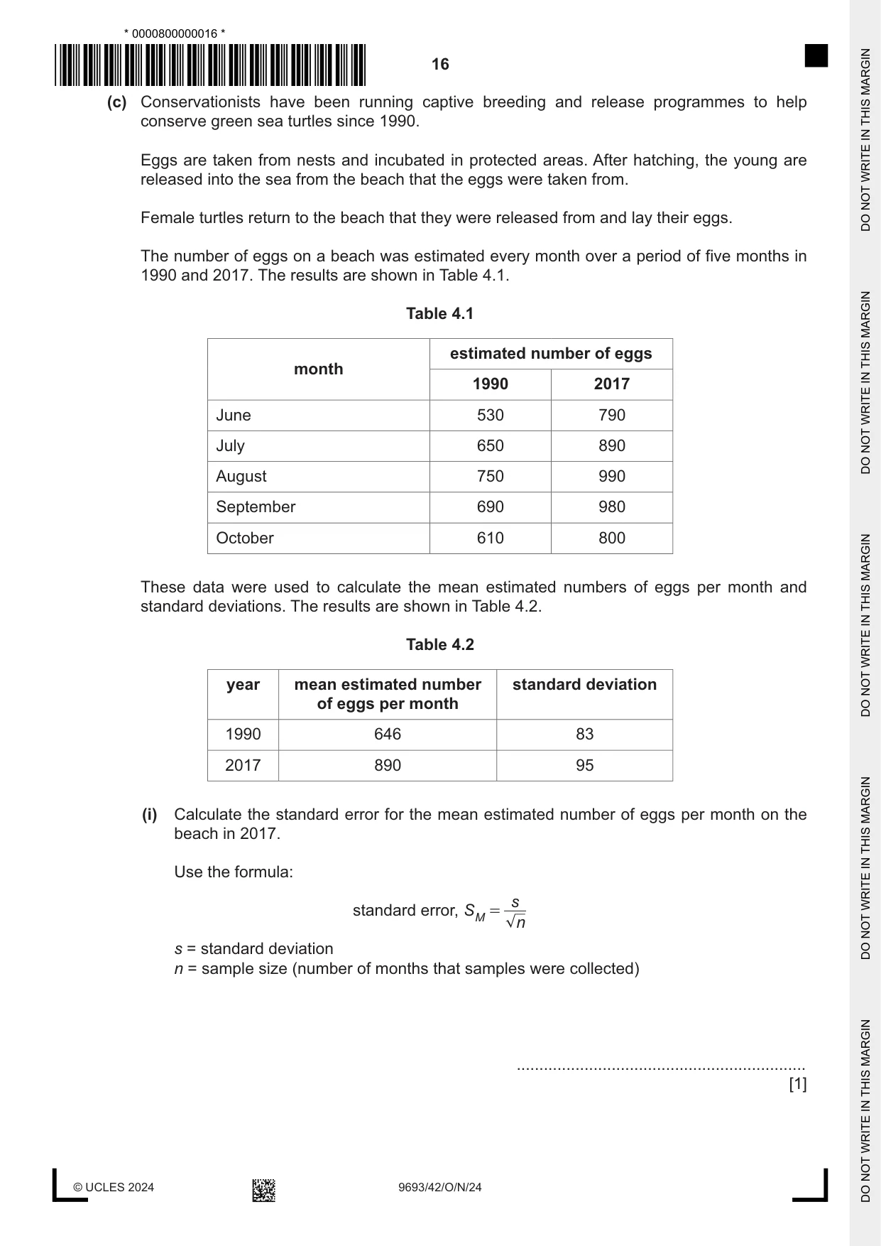 Cambridge A Level Marine Science 9693 2024 Oct/Nov Paper 4 · Variant 2 question paper, page 16 of 20