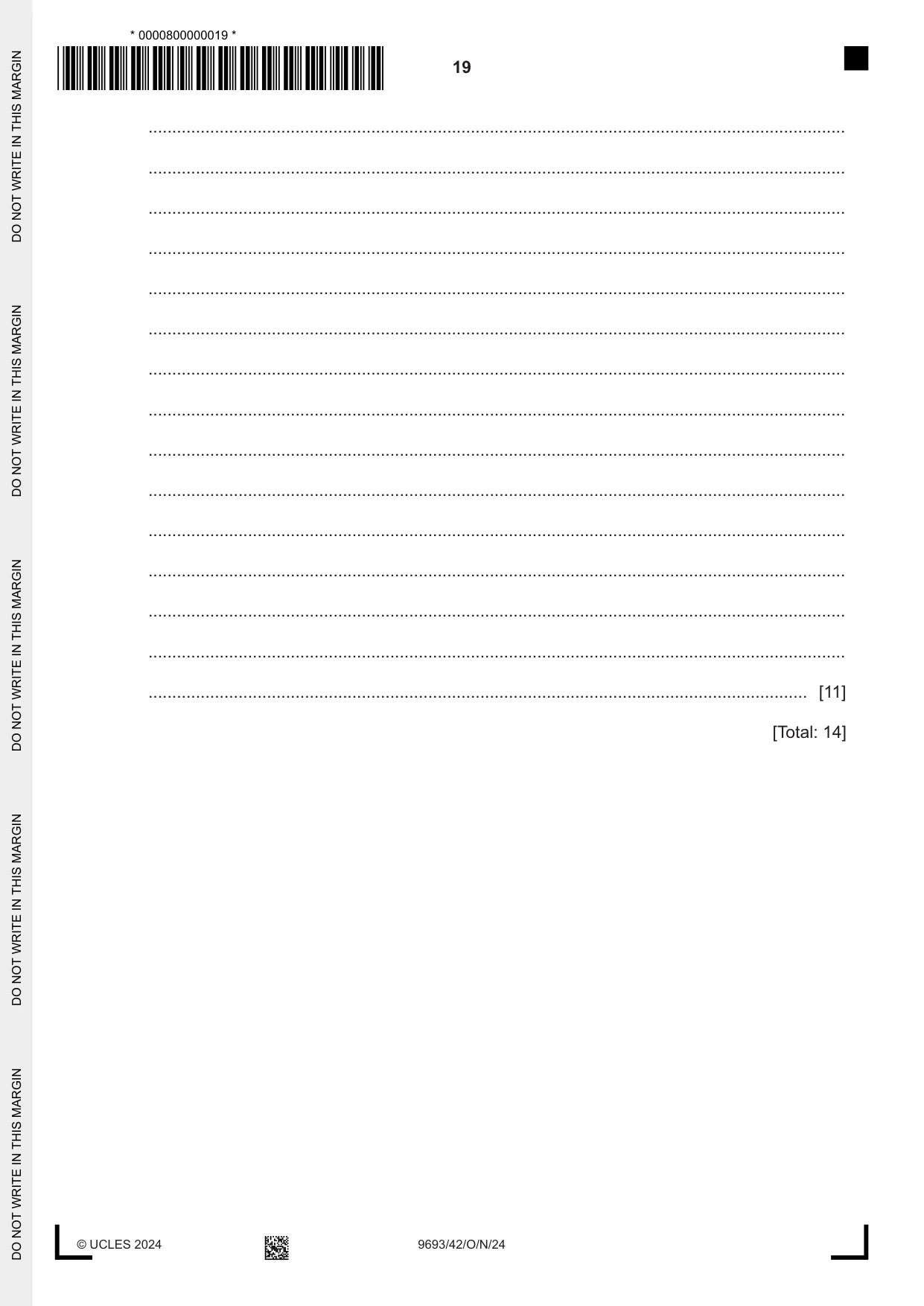 Cambridge A Level Marine Science 9693 2024 Oct/Nov Paper 4 · Variant 2 question paper, page 19 of 20