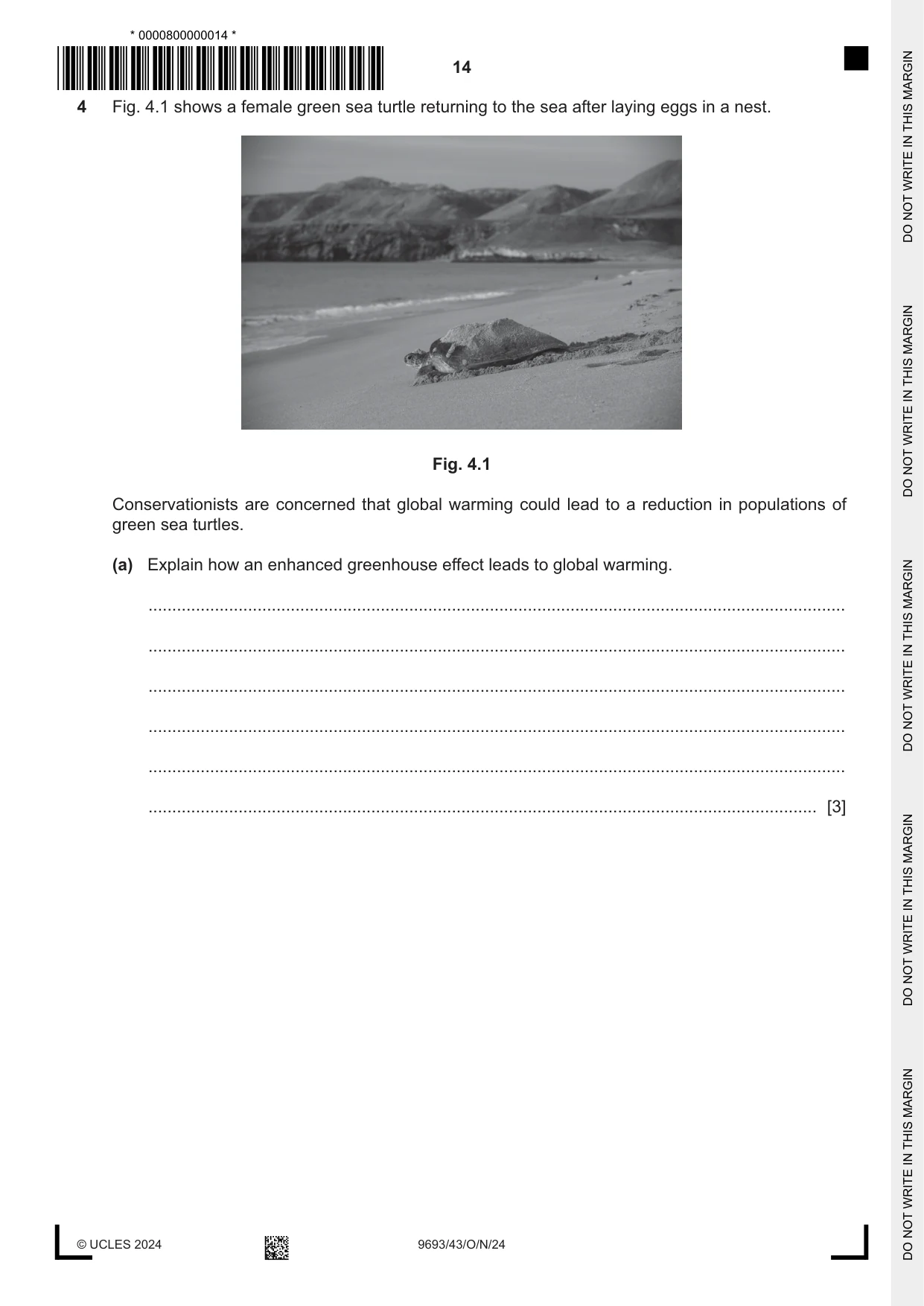 Cambridge A Level Marine Science 9693 2024 Oct/Nov Paper 4 · Variant 3 question paper, page 14 of 20