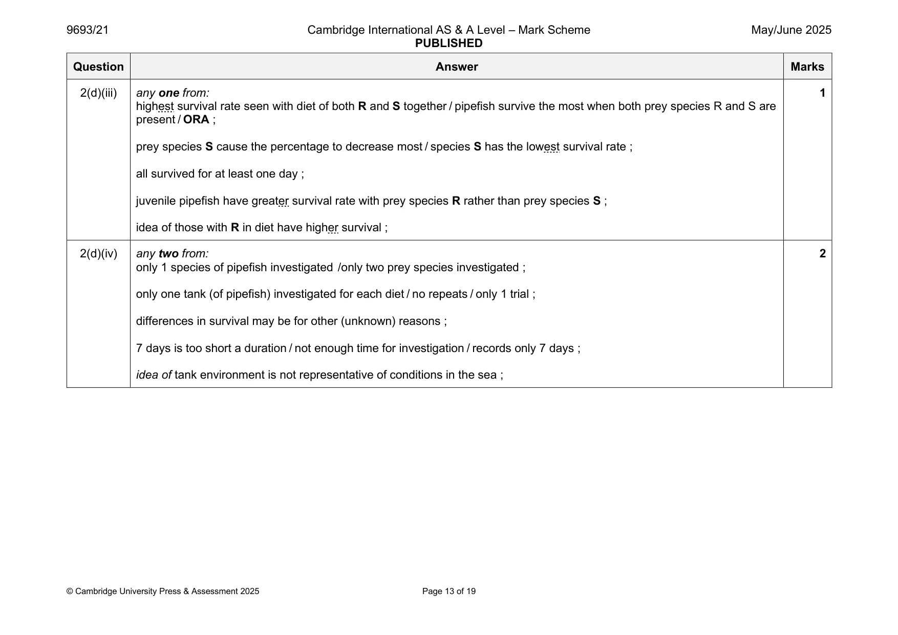 Mark scheme, page 13 of 19