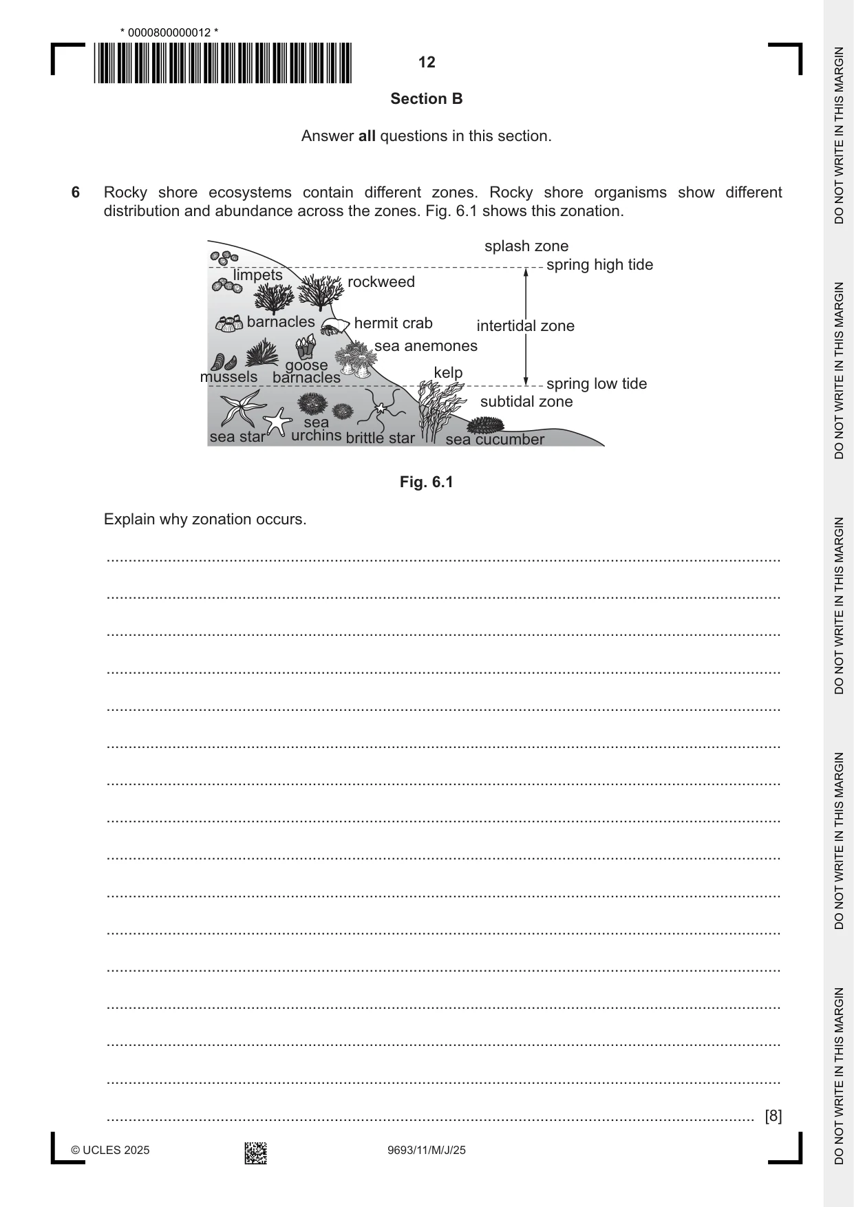 Cambridge A Level Marine Science 9693 2025 May/June Paper 1 · Variant 1 question paper, page 12 of 16