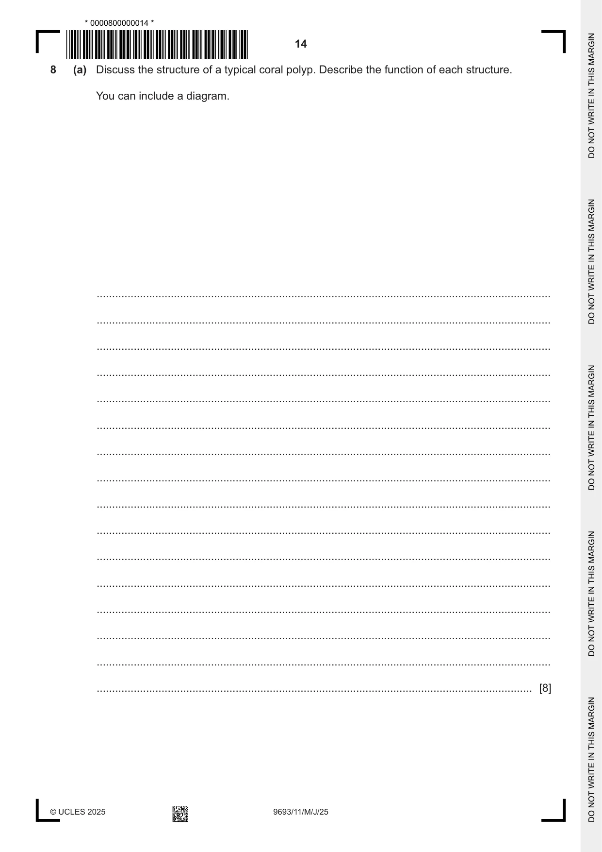 Cambridge A Level Marine Science 9693 2025 May/June Paper 1 · Variant 1 question paper, page 14 of 16