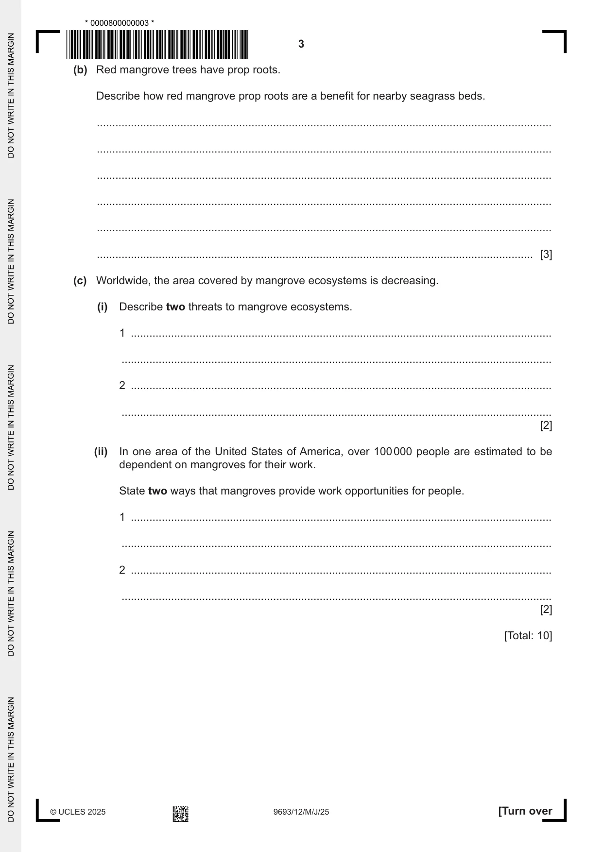 Cambridge A Level Marine Science 9693 2025 May/June Paper 1 · Variant 2 question paper, page 3 of 16