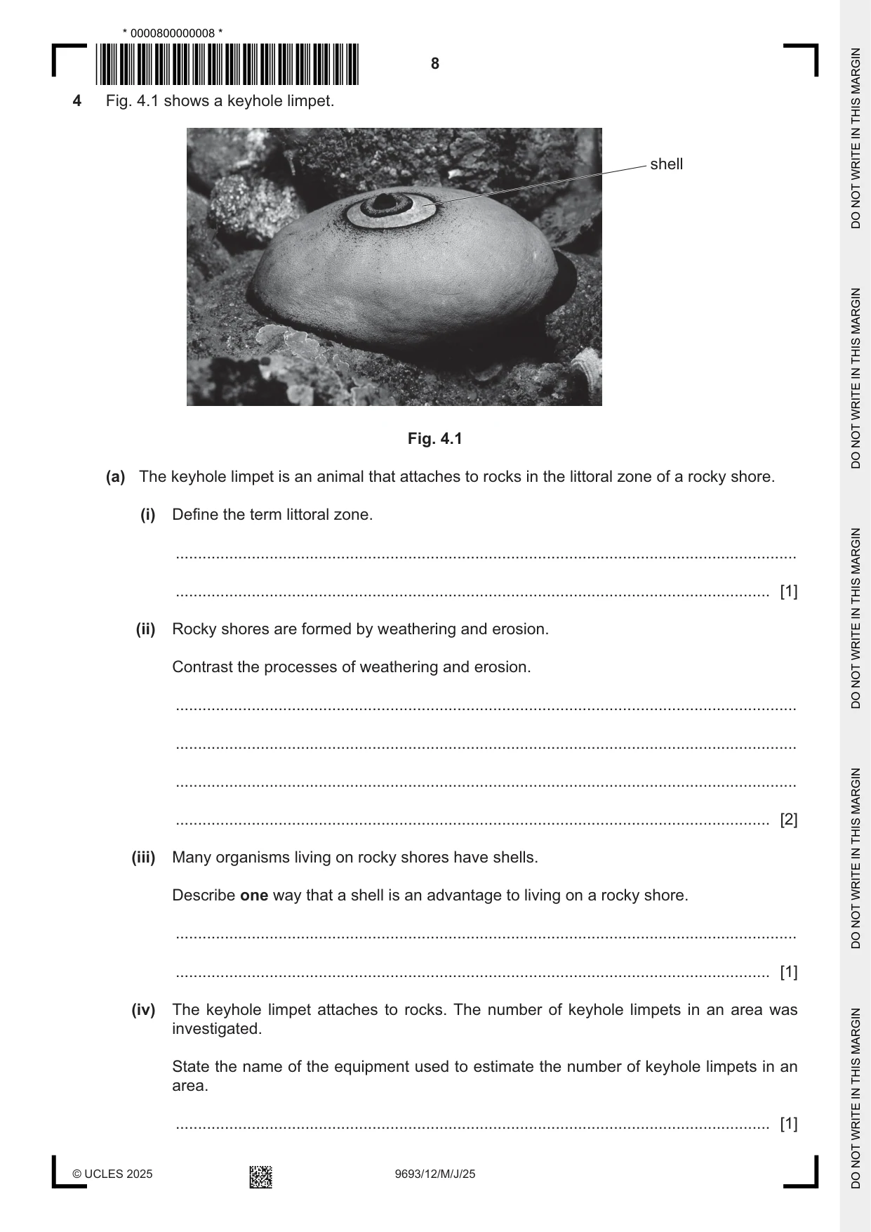 Cambridge A Level Marine Science 9693 2025 May/June Paper 1 · Variant 2 question paper, page 8 of 16