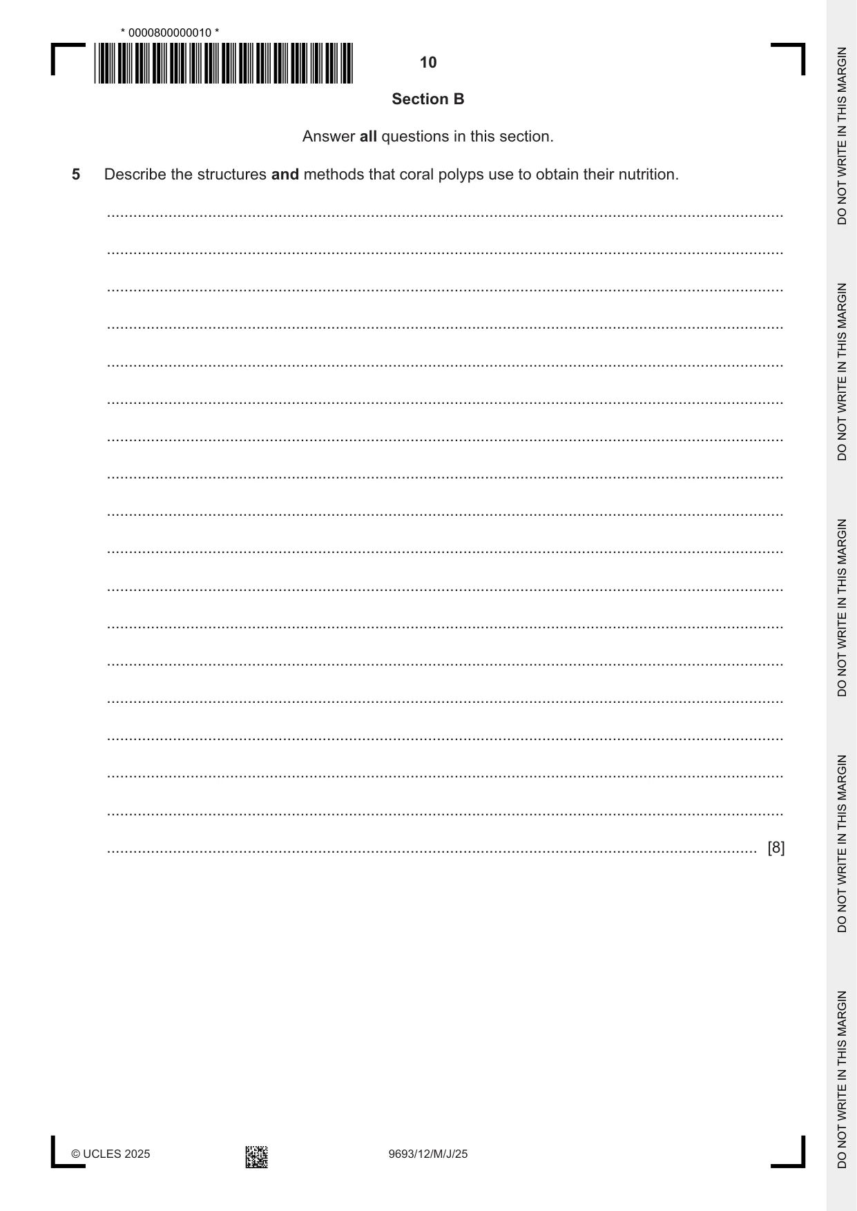 Cambridge A Level Marine Science 9693 2025 May/June Paper 1 · Variant 2 question paper, page 10 of 16