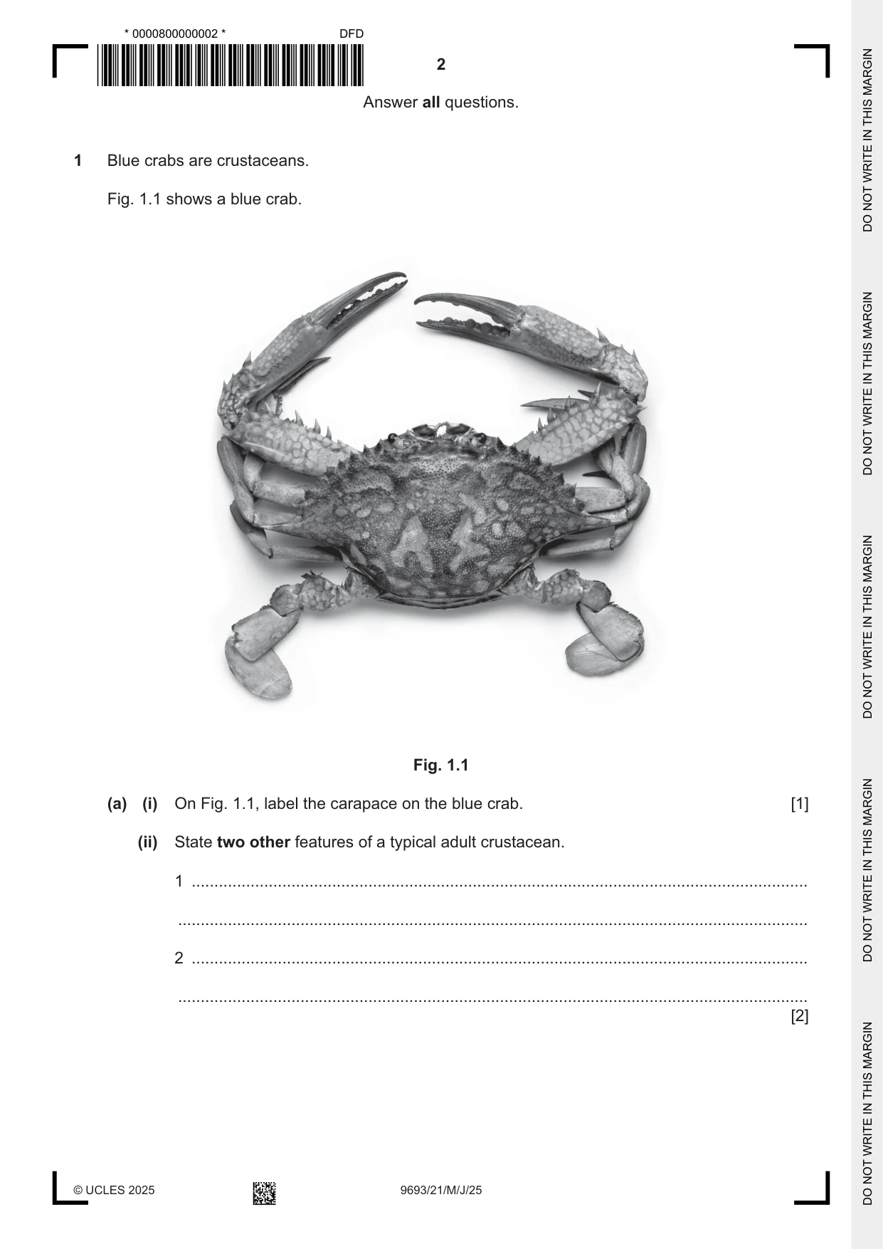 Cambridge A Level Marine Science 9693 2025 May/June Paper 2 · Variant 1 question paper, page 2 of 28