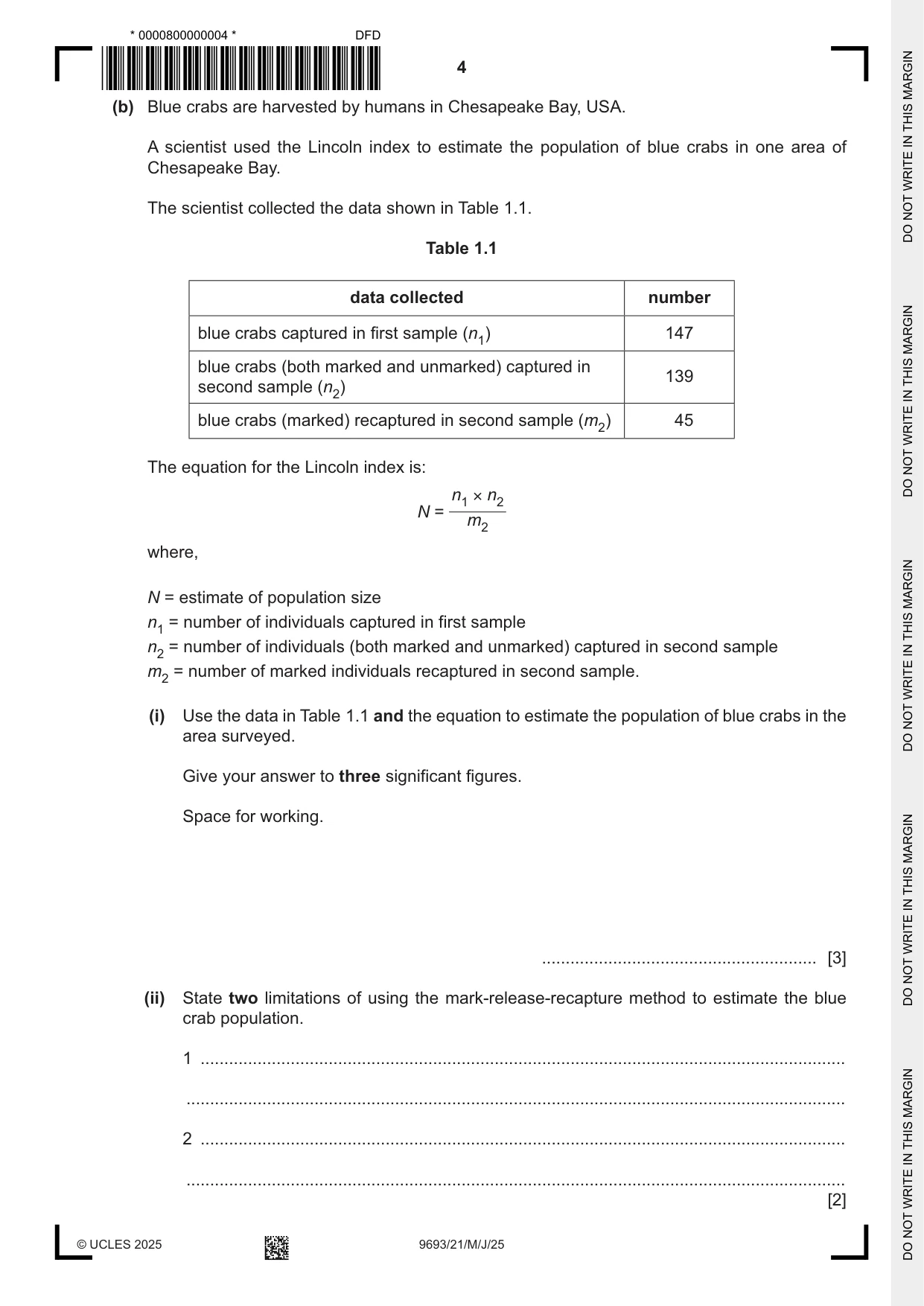Cambridge A Level Marine Science 9693 2025 May/June Paper 2 · Variant 1 question paper, page 4 of 28