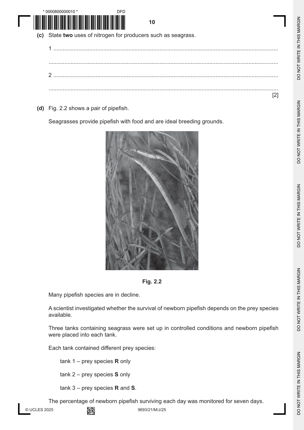 Cambridge A Level Marine Science 9693 2025 May/June Paper 2 · Variant 1 question paper, page 10 of 28