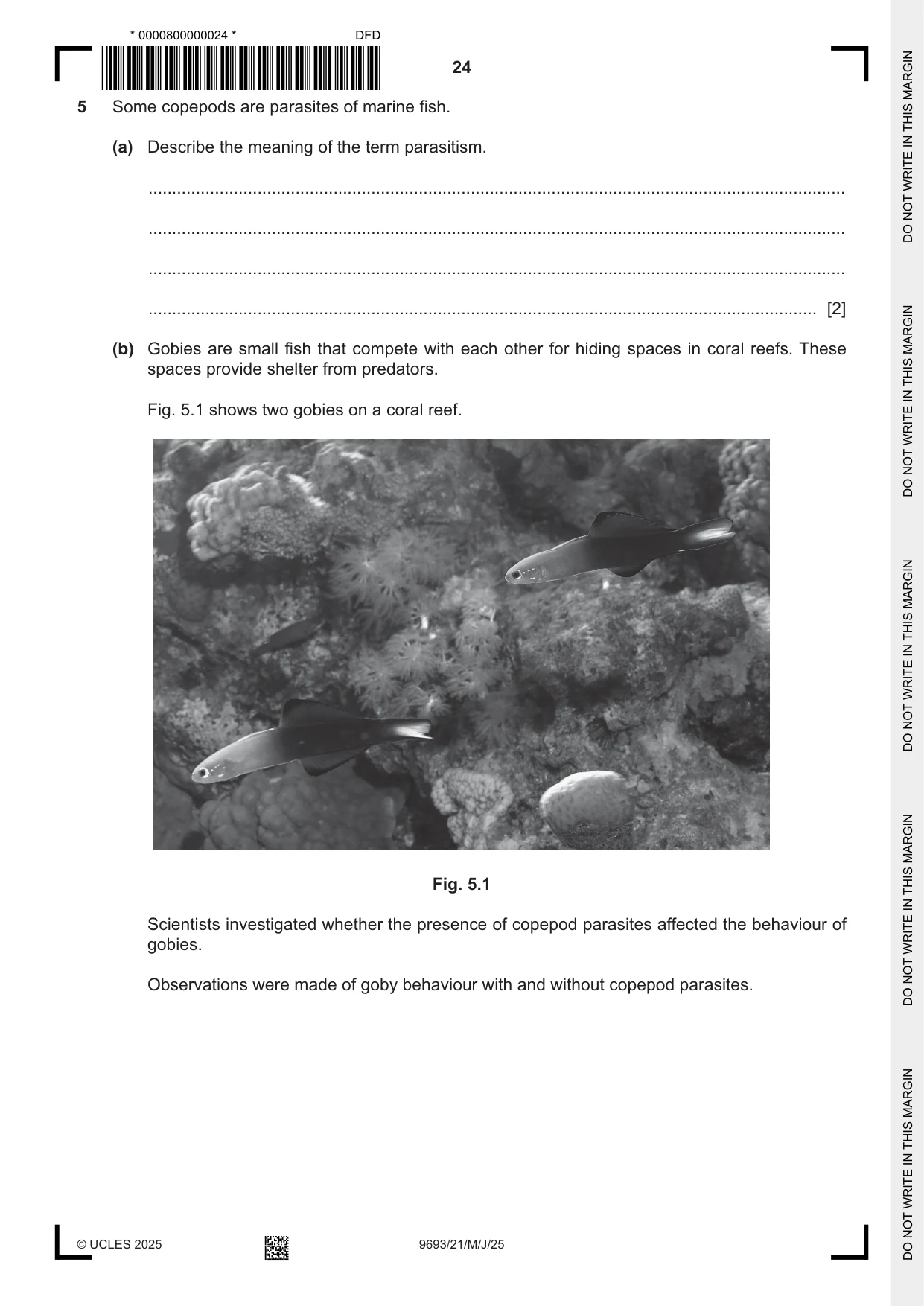 Cambridge A Level Marine Science 9693 2025 May/June Paper 2 · Variant 1 question paper, page 24 of 28