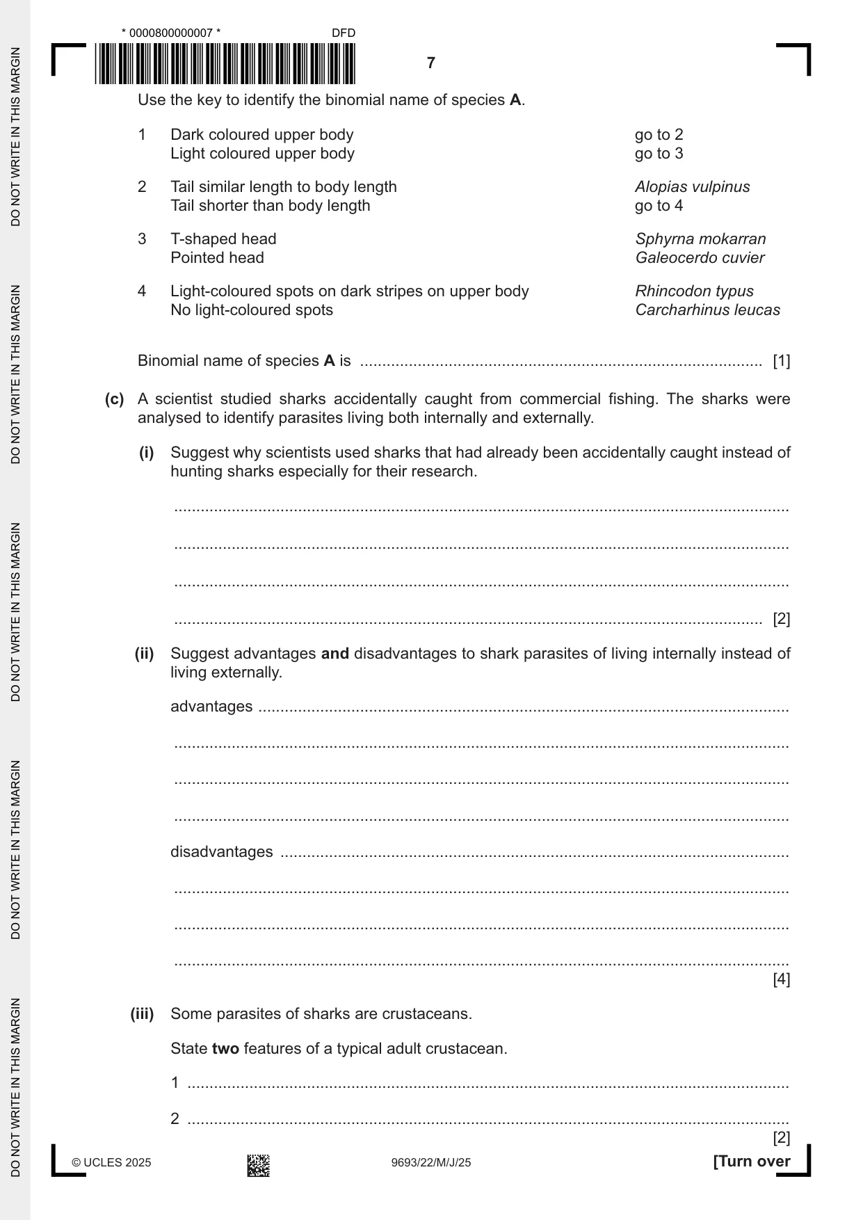 Cambridge A Level Marine Science 9693 2025 May/June Paper 2 · Variant 2 question paper, page 7 of 20