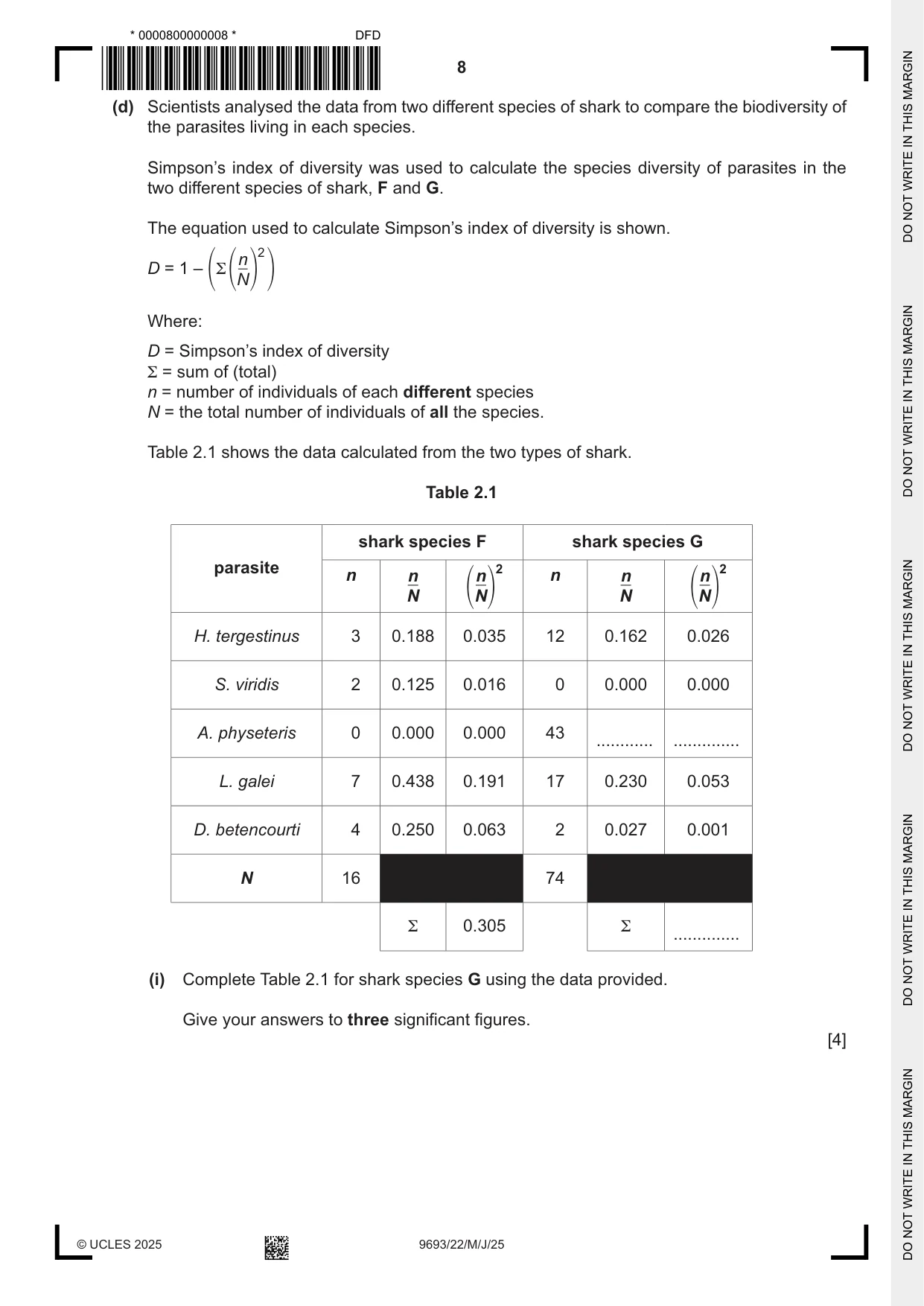 Cambridge A Level Marine Science 9693 2025 May/June Paper 2 · Variant 2 question paper, page 8 of 20