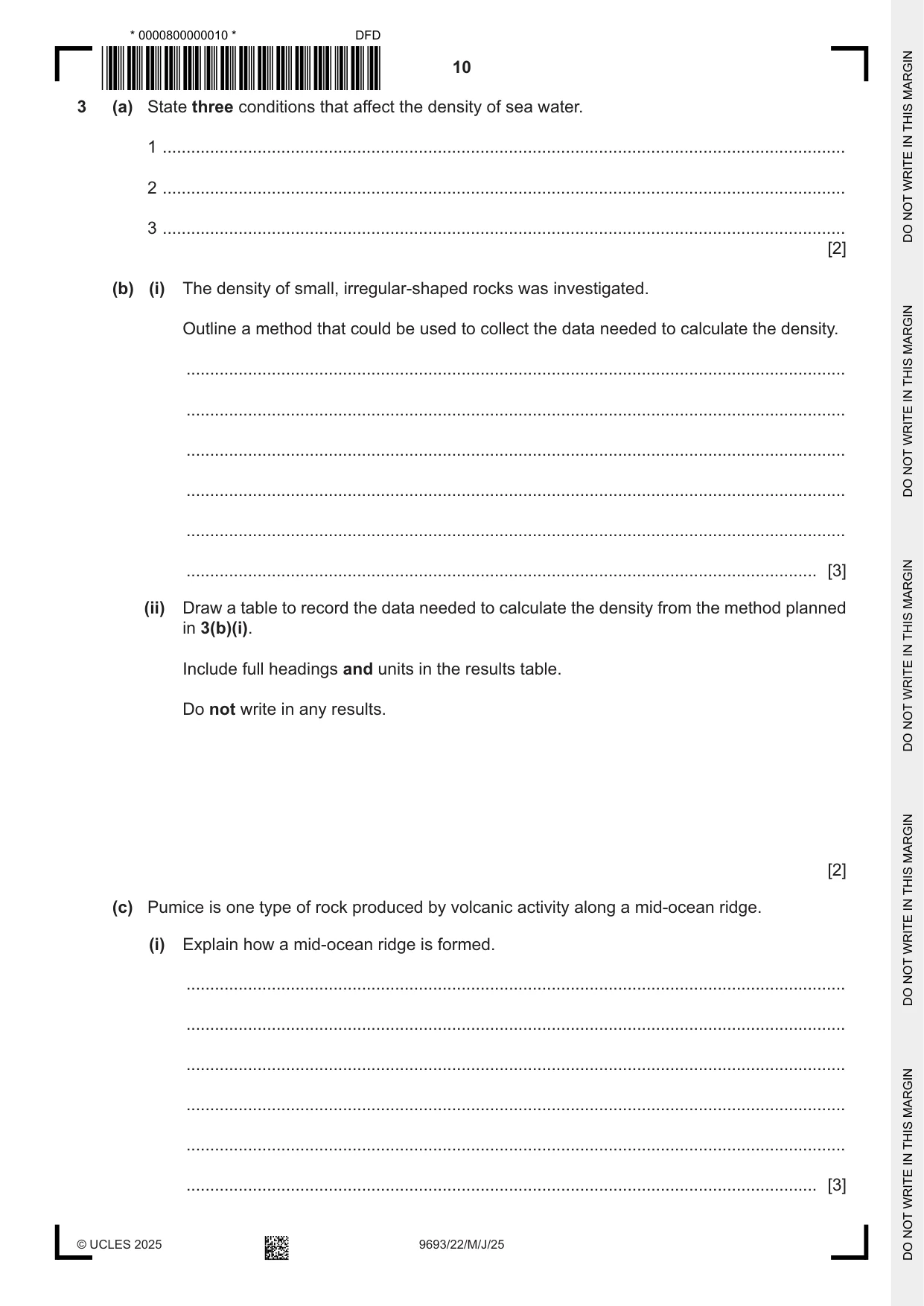 Cambridge A Level Marine Science 9693 2025 May/June Paper 2 · Variant 2 question paper, page 10 of 20