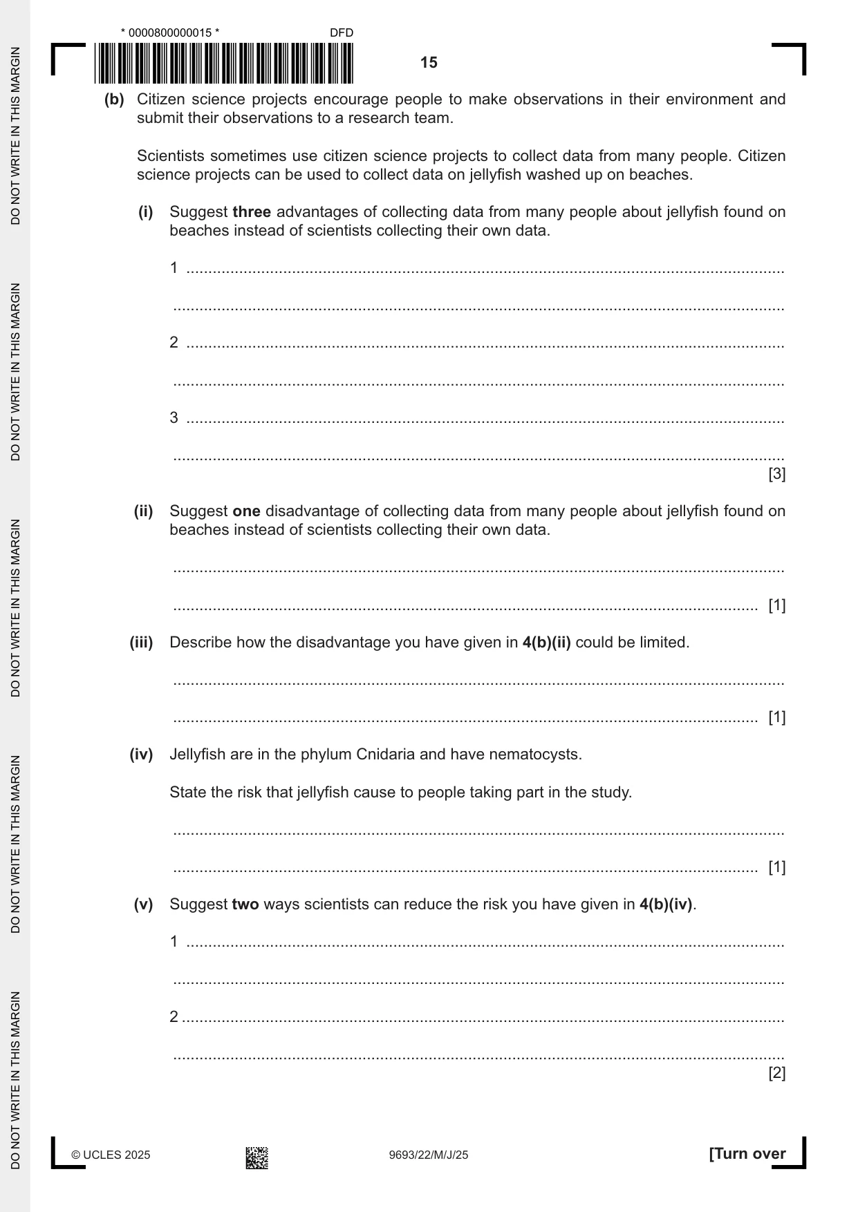 Cambridge A Level Marine Science 9693 2025 May/June Paper 2 · Variant 2 question paper, page 15 of 20