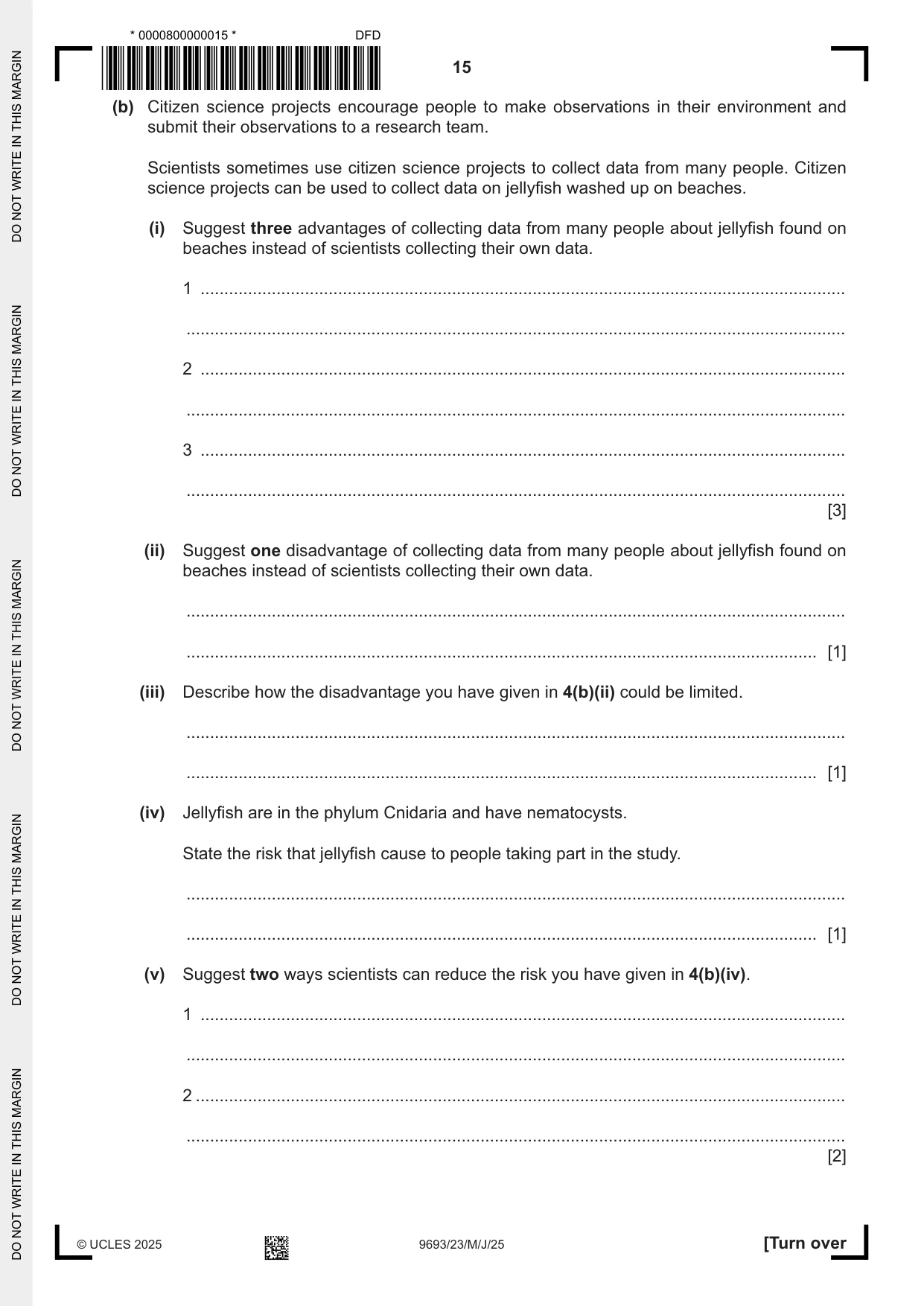 Cambridge A Level Marine Science 9693 2025 May/June Paper 2 · Variant 3 question paper, page 15 of 20