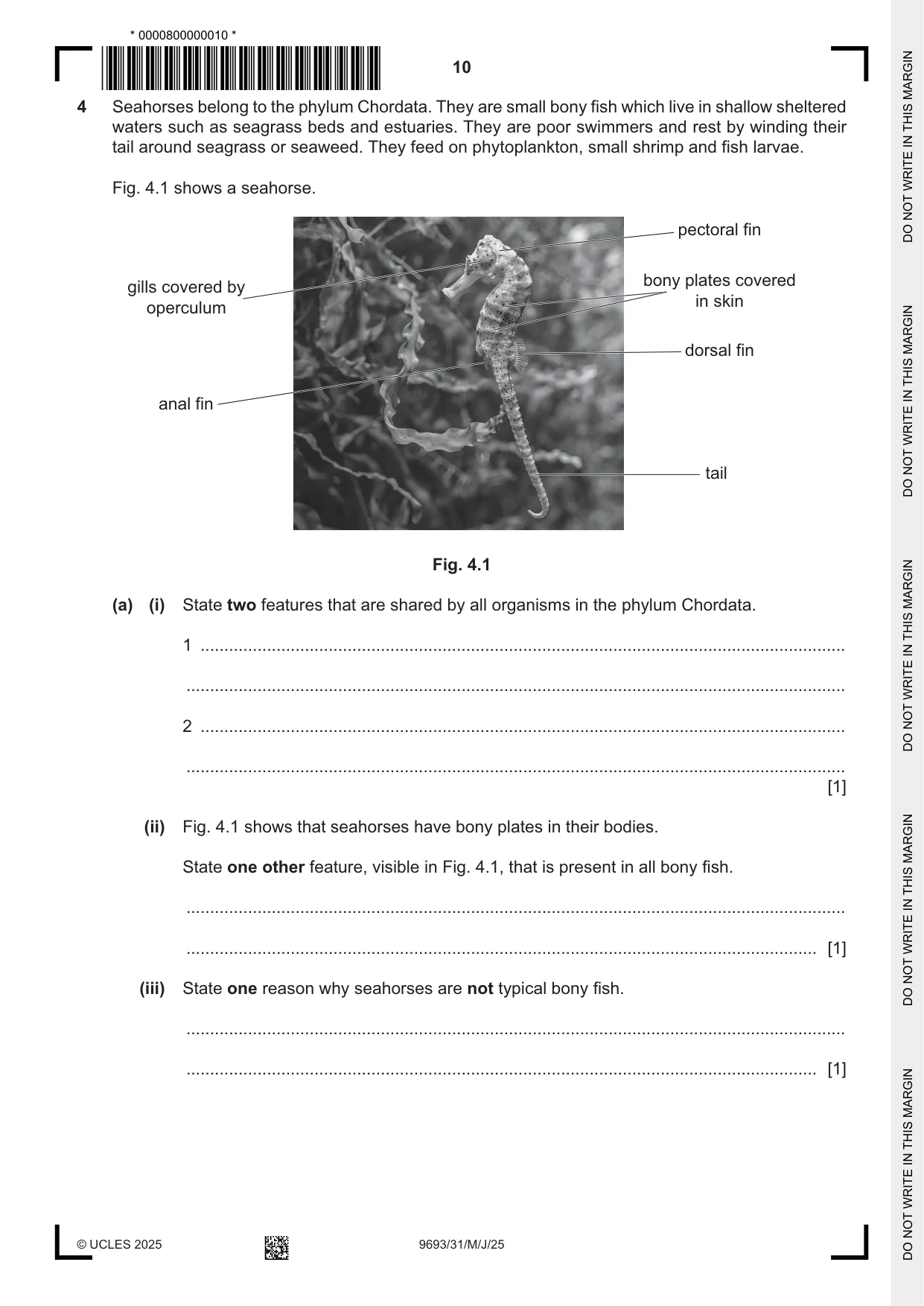 Cambridge A Level Marine Science 9693 2025 May/June Paper 3 · Variant 1 question paper, page 10 of 16