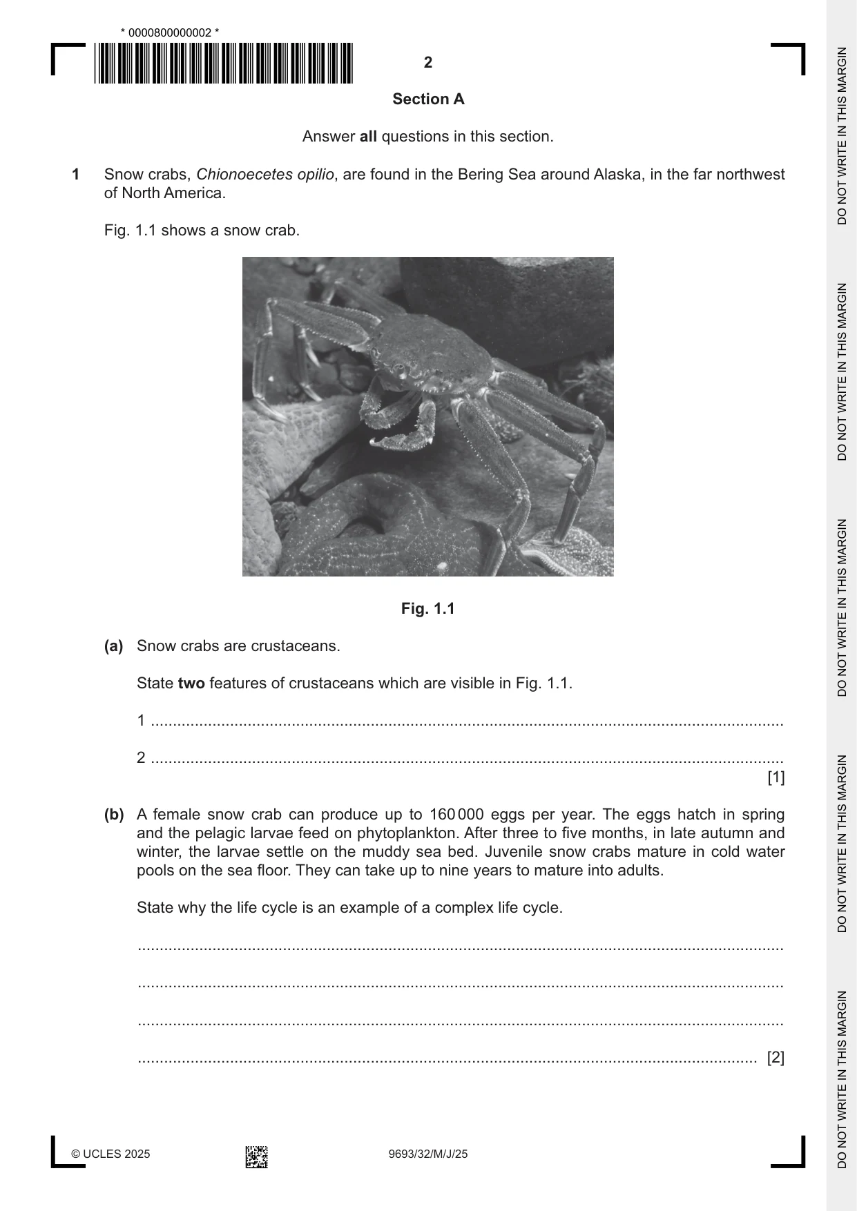 Cambridge A Level Marine Science 9693 2025 May/June Paper 3 · Variant 2 question paper, page 2 of 16