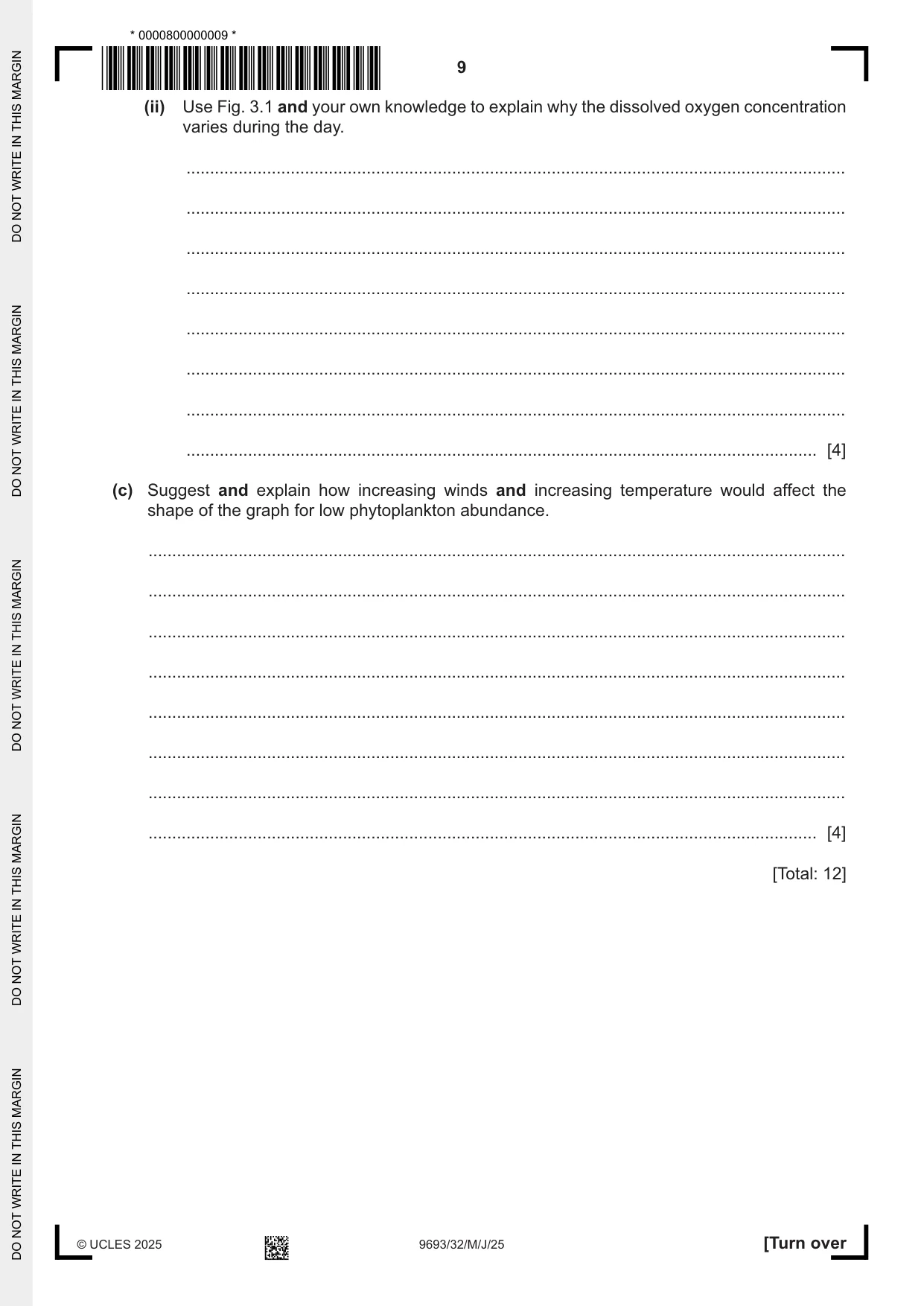 Cambridge A Level Marine Science 9693 2025 May/June Paper 3 · Variant 2 question paper, page 9 of 16