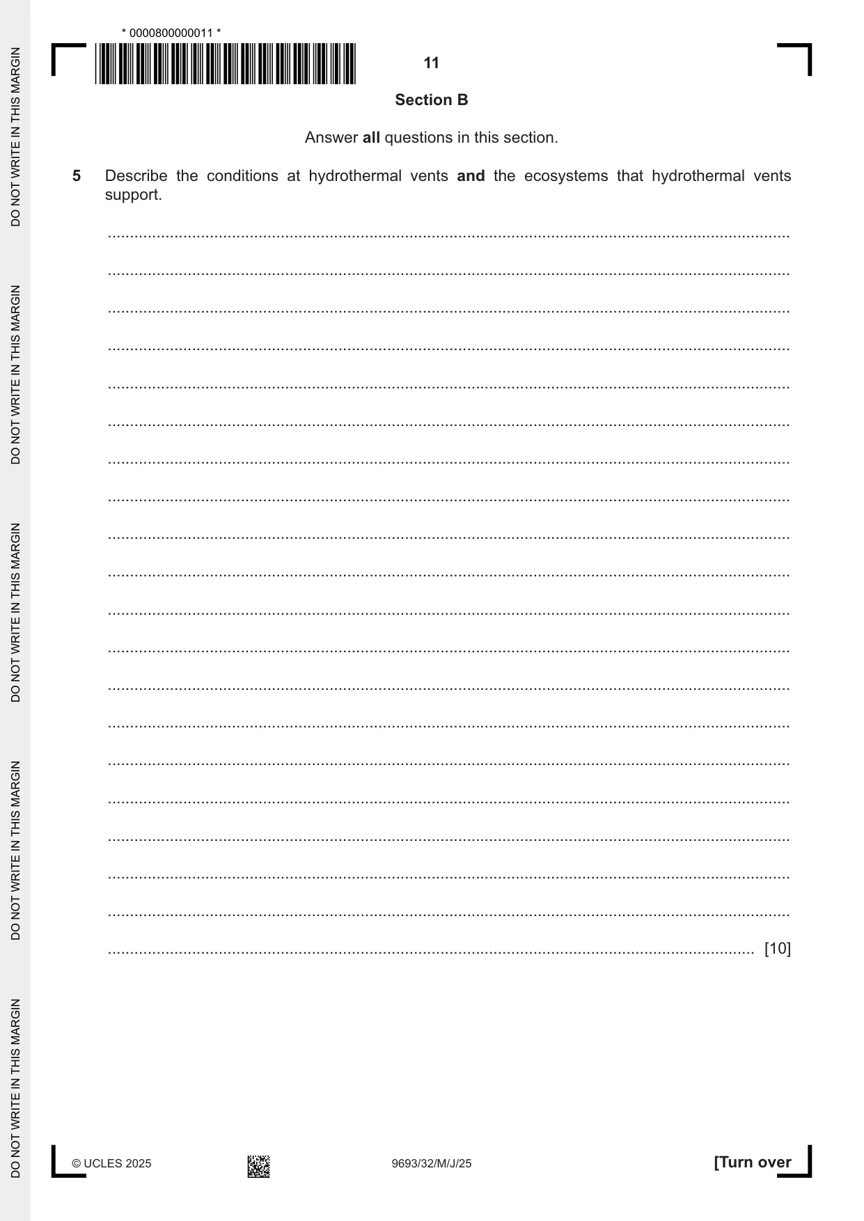 Cambridge A Level Marine Science 9693 2025 May/June Paper 3 · Variant 2 question paper, page 11 of 16