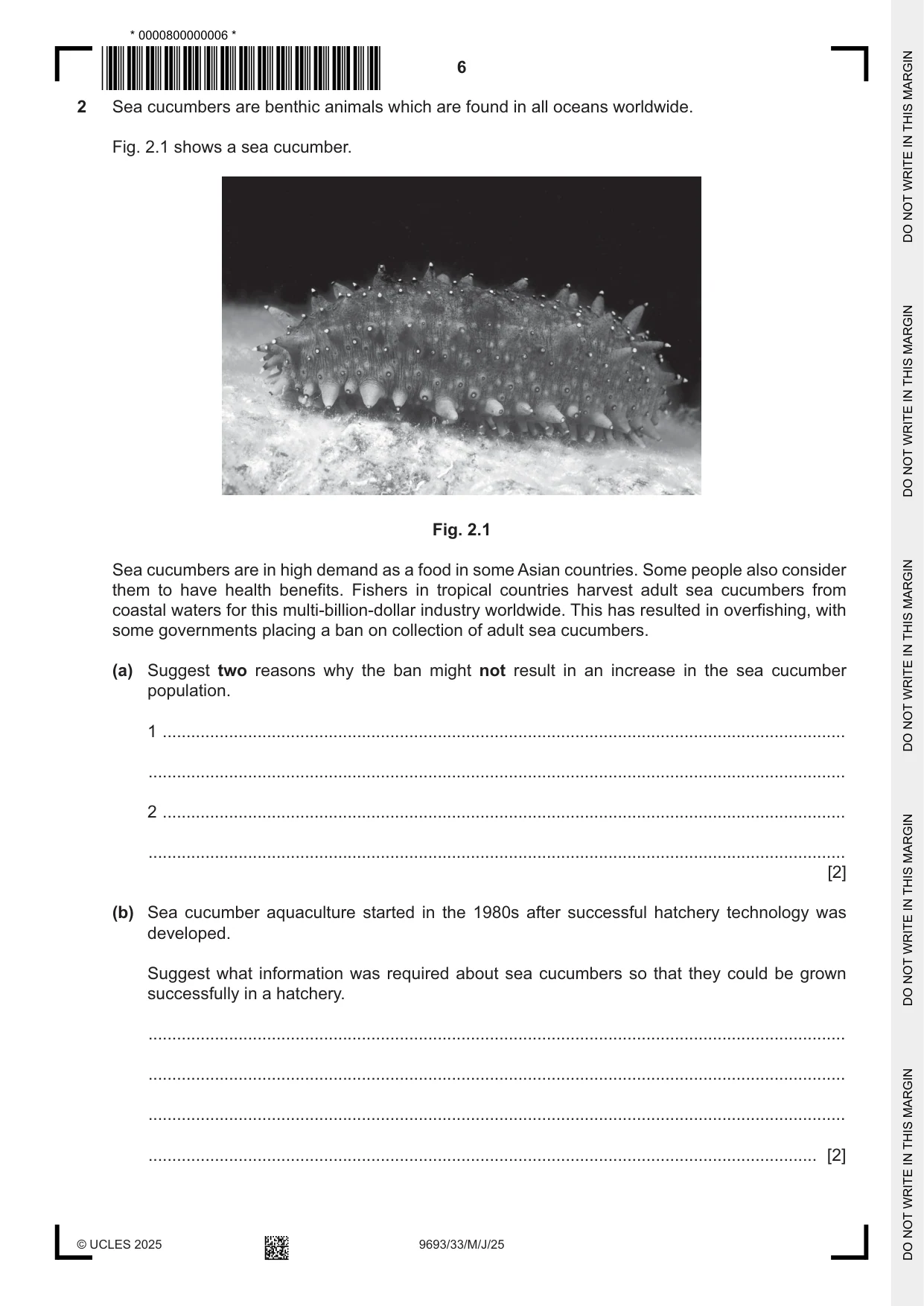Cambridge A Level Marine Science 9693 2025 May/June Paper 3 · Variant 3 question paper, page 6 of 16