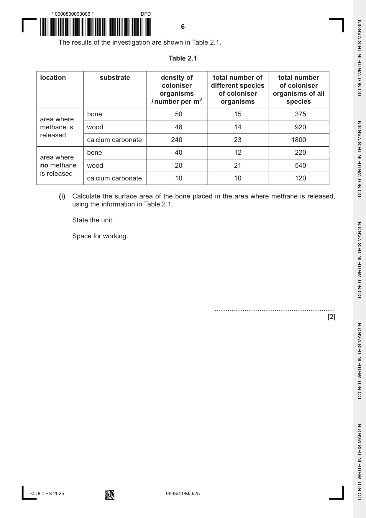 Cambridge A Level Marine Science 9693 2025 May/June Paper 4 · Variant 1 question paper, page 6 of 24