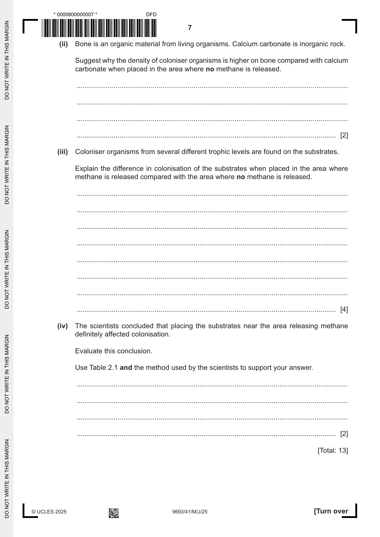 Cambridge A Level Marine Science 9693 2025 May/June Paper 4 · Variant 1 question paper, page 7 of 24