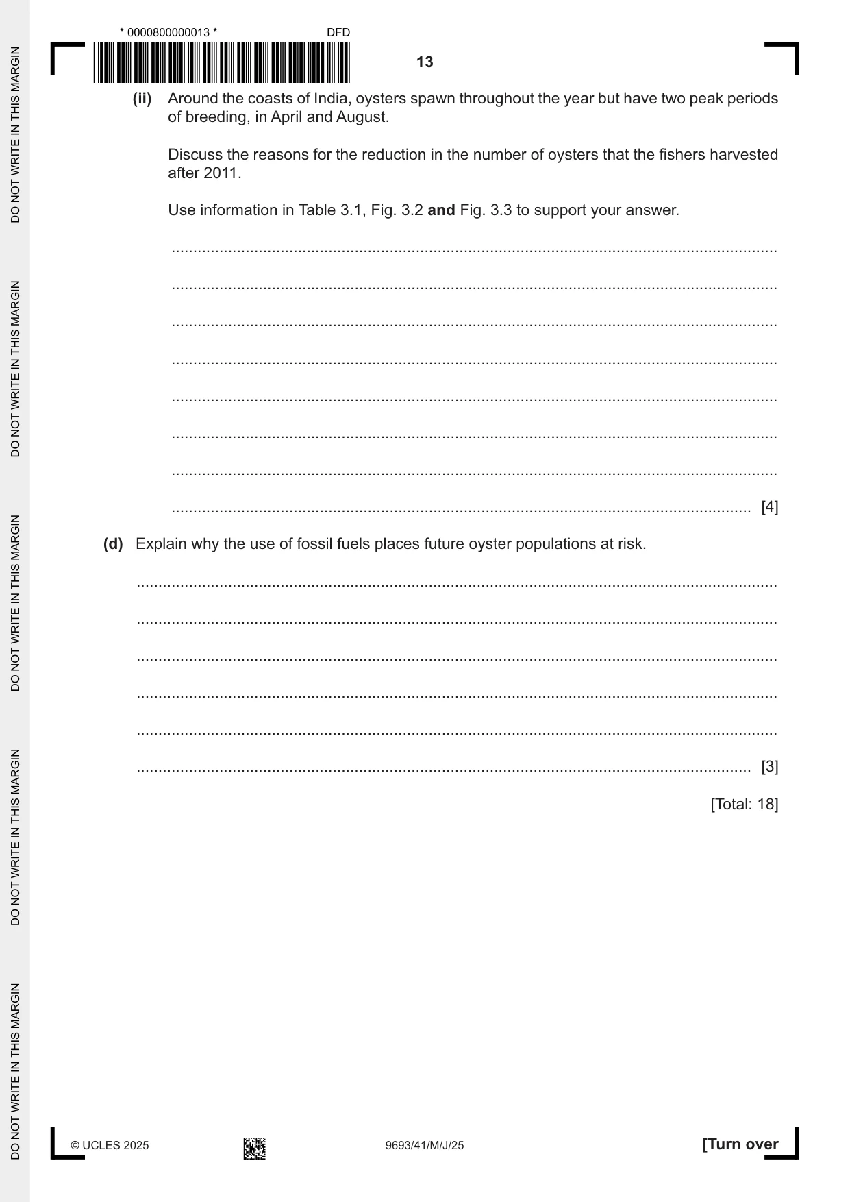 Cambridge A Level Marine Science 9693 2025 May/June Paper 4 · Variant 1 question paper, page 13 of 24