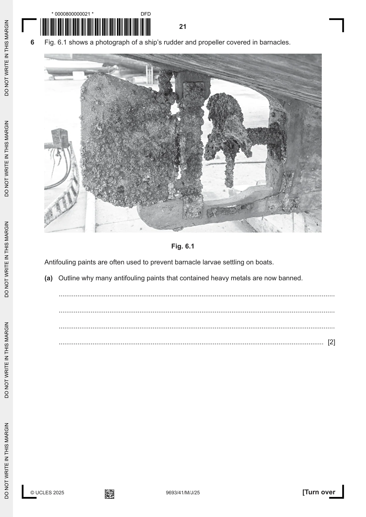 Cambridge A Level Marine Science 9693 2025 May/June Paper 4 · Variant 1 question paper, page 21 of 24