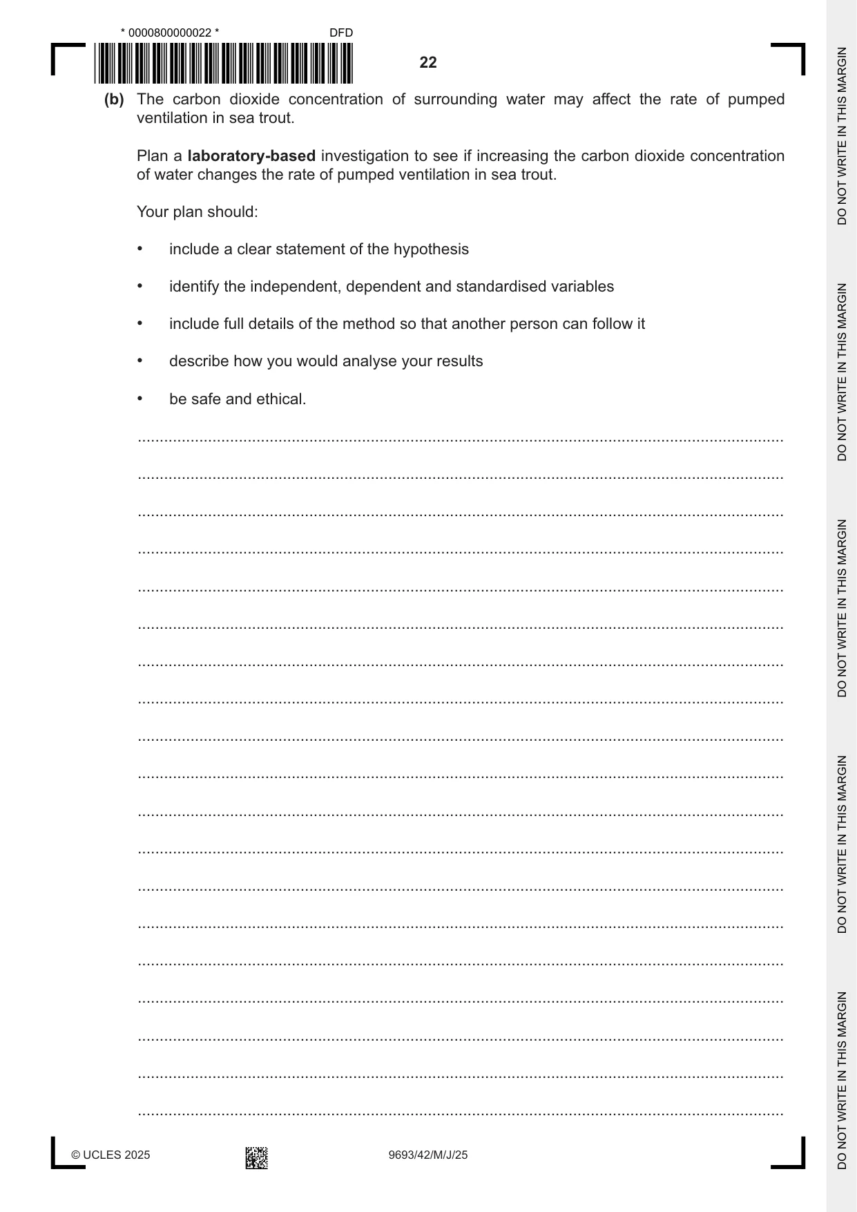 Cambridge A Level Marine Science 9693 2025 May/June Paper 4 · Variant 2 question paper, page 22 of 24