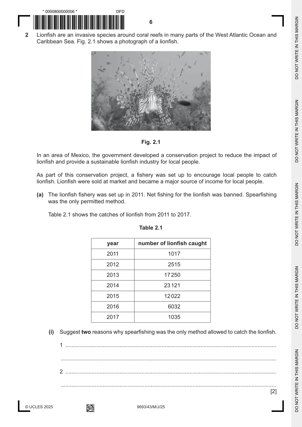 Cambridge A Level Marine Science 9693 2025 May/June Paper 4 · Variant 3 question paper, page 6 of 24