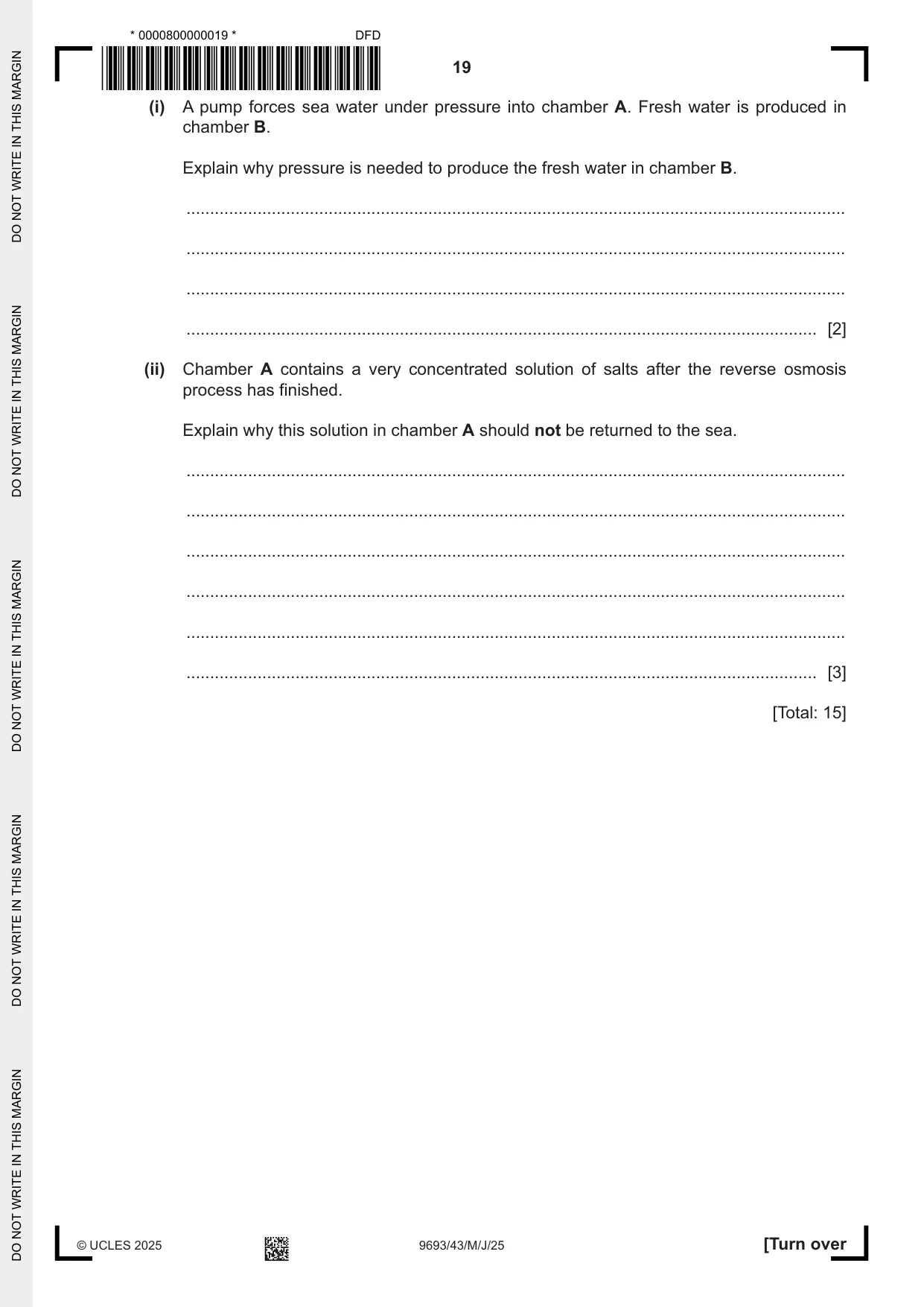 Cambridge A Level Marine Science 9693 2025 May/June Paper 4 · Variant 3 question paper, page 19 of 24