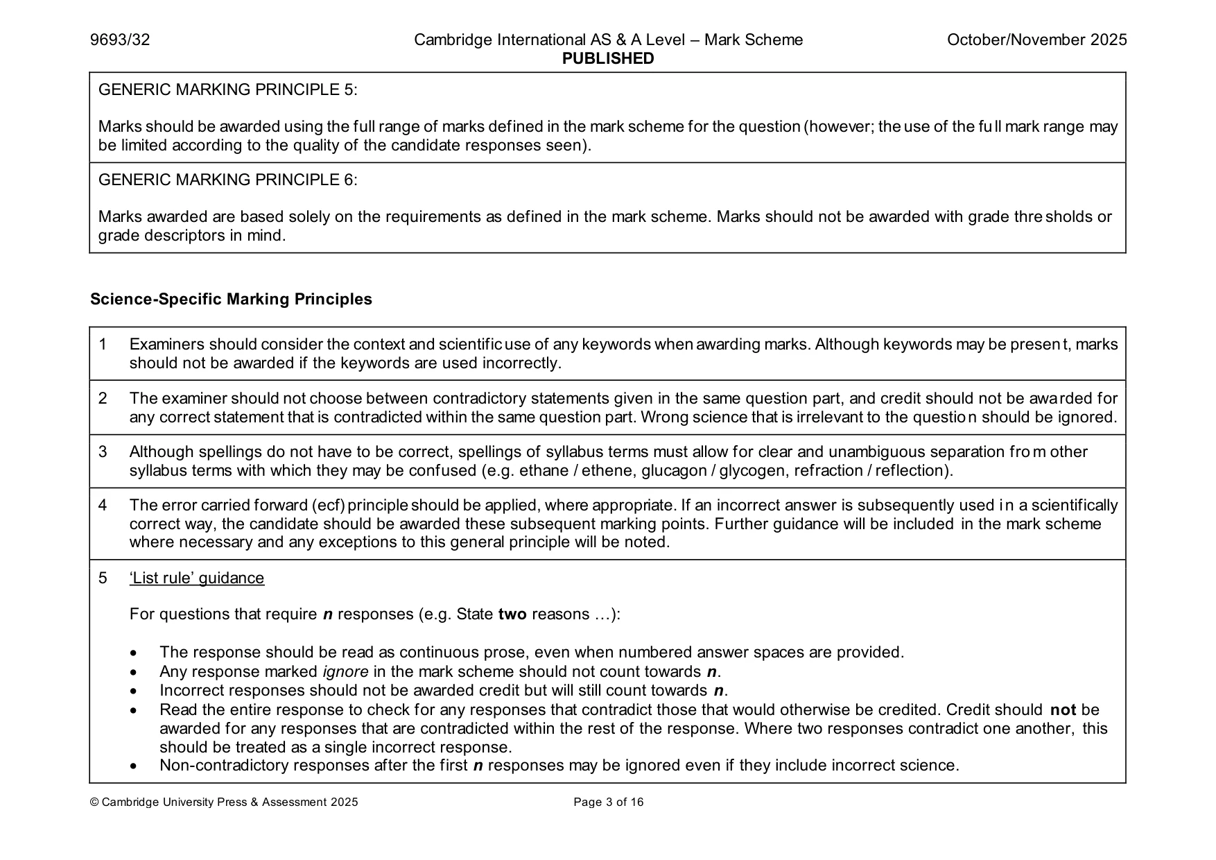 Mark scheme, page 3 of 16