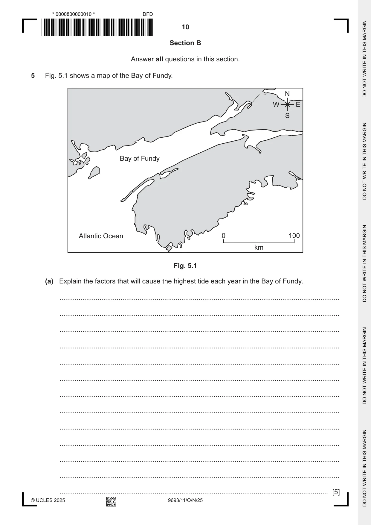Cambridge A Level Marine Science 9693 2025 Oct/Nov Paper 1 · Variant 1 question paper, page 10 of 16