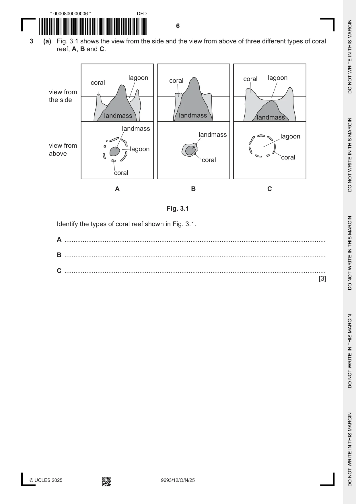 Cambridge A Level Marine Science 9693 2025 Oct/Nov Paper 1 · Variant 2 question paper, page 6 of 16