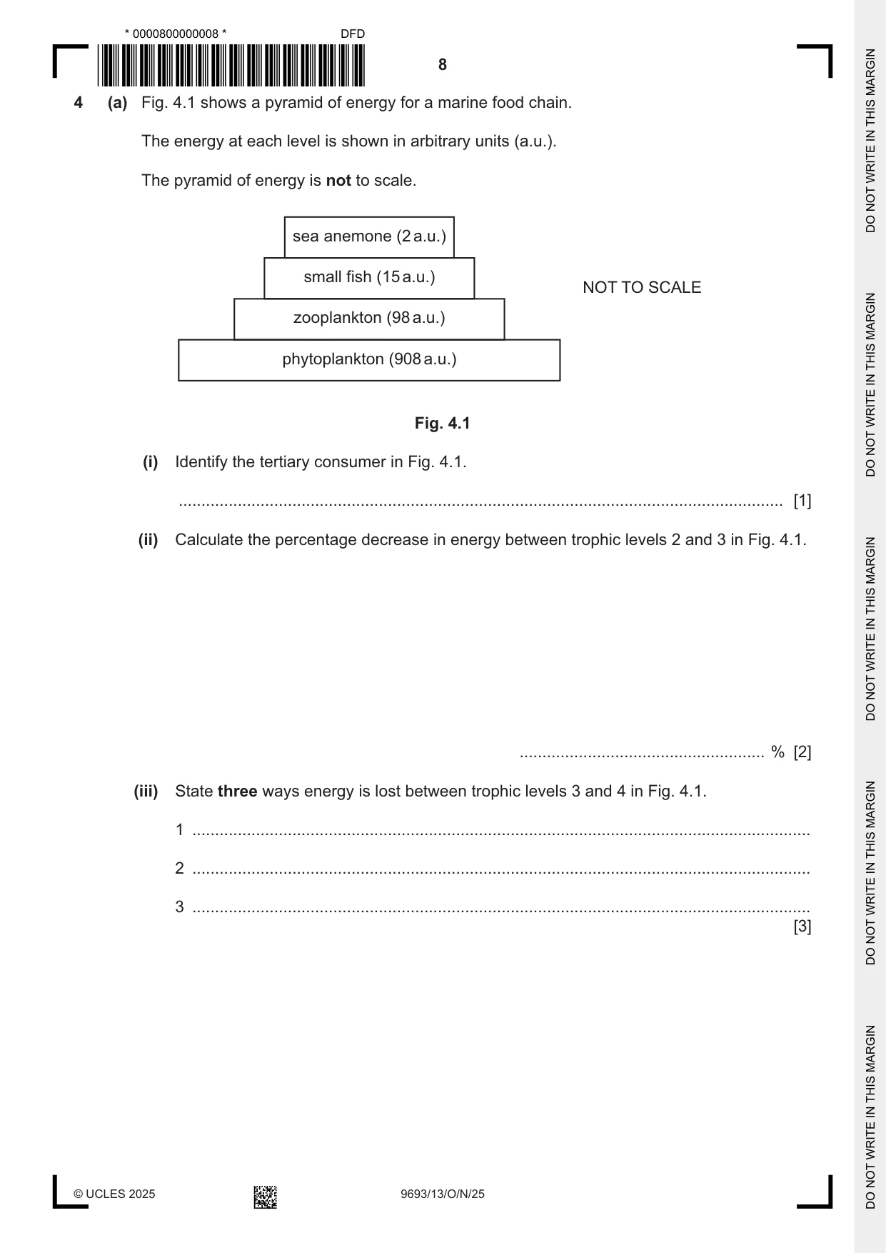 Cambridge A Level Marine Science 9693 2025 Oct/Nov Paper 1 · Variant 3 question paper, page 8 of 16