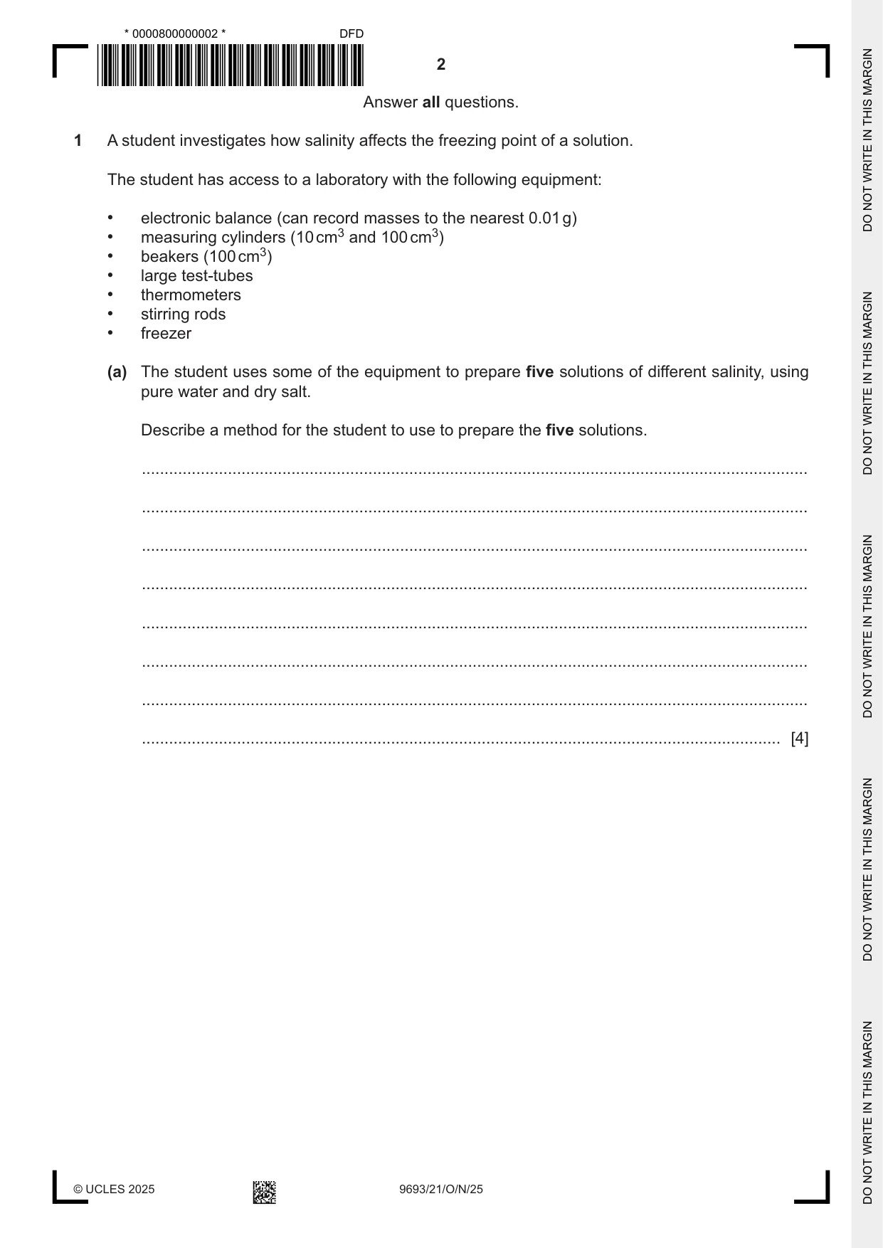 Cambridge A Level Marine Science 9693 2025 Oct/Nov Paper 2 · Variant 1 question paper, page 2 of 24