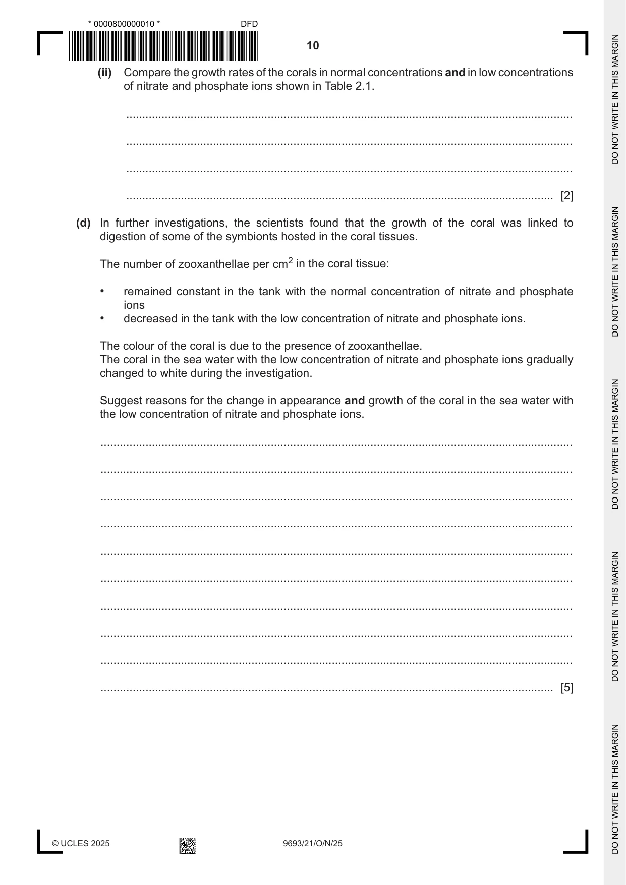 Cambridge A Level Marine Science 9693 2025 Oct/Nov Paper 2 · Variant 1 question paper, page 10 of 24
