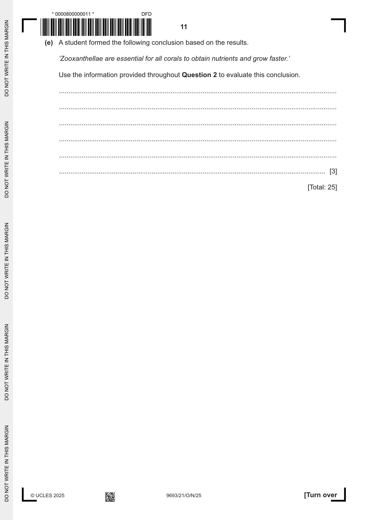 Cambridge A Level Marine Science 9693 2025 Oct/Nov Paper 2 · Variant 1 question paper, page 11 of 24