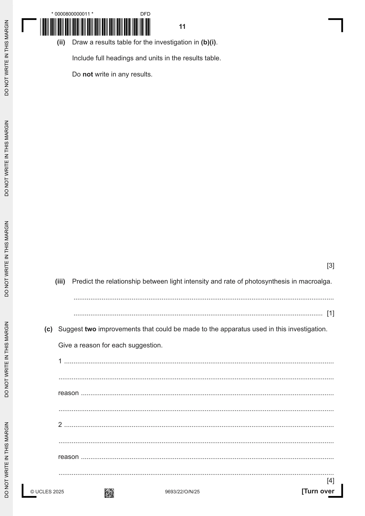 Cambridge A Level Marine Science 9693 2025 Oct/Nov Paper 2 · Variant 2 question paper, page 11 of 24