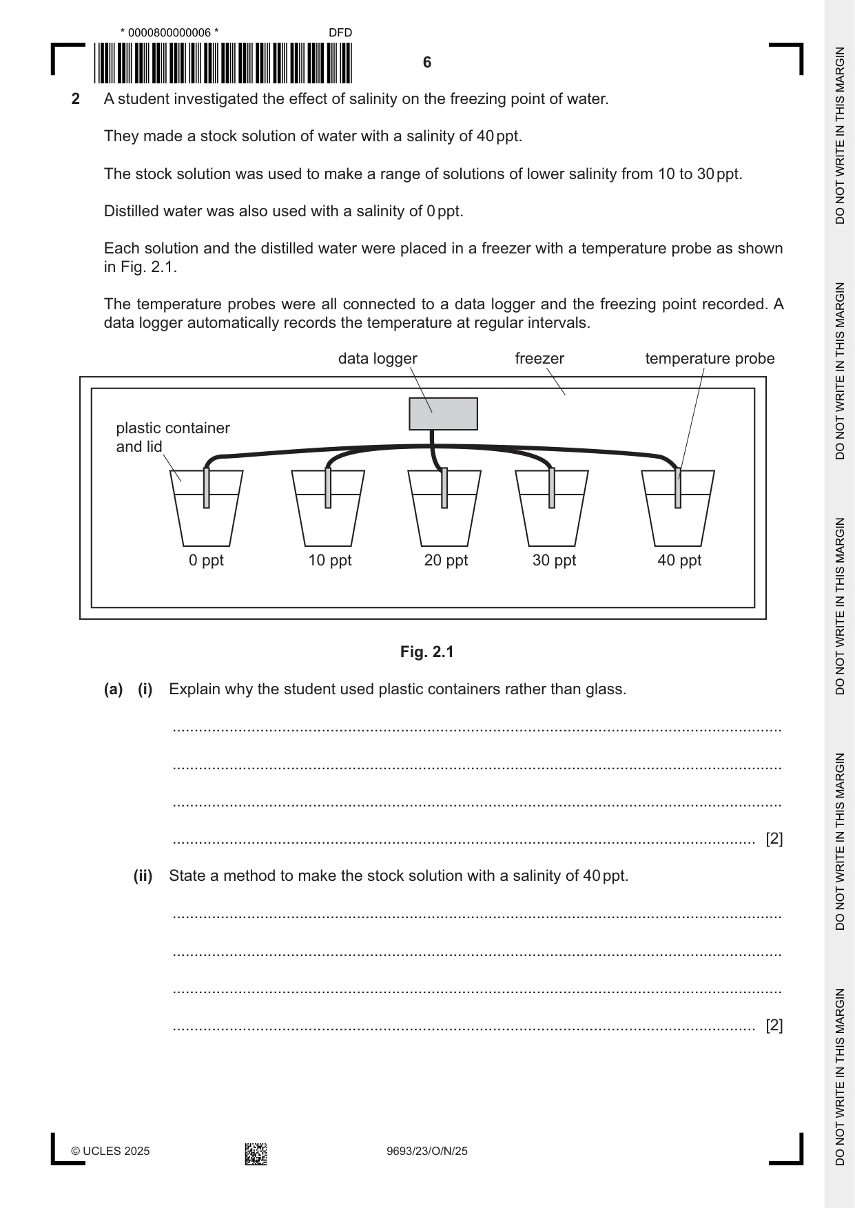 Cambridge A Level Marine Science 9693 2025 Oct/Nov Paper 2 · Variant 3 question paper, page 6 of 24
