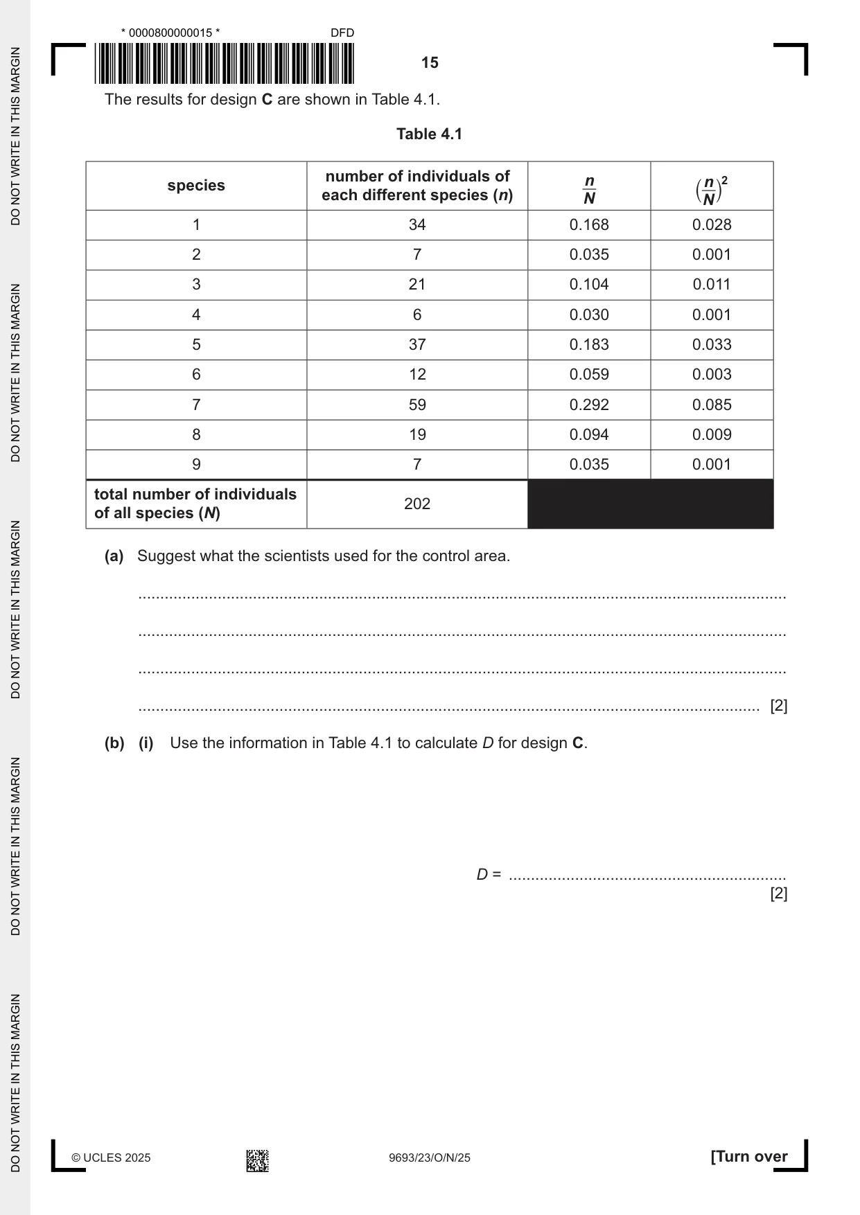 Cambridge A Level Marine Science 9693 2025 Oct/Nov Paper 2 · Variant 3 question paper, page 15 of 24