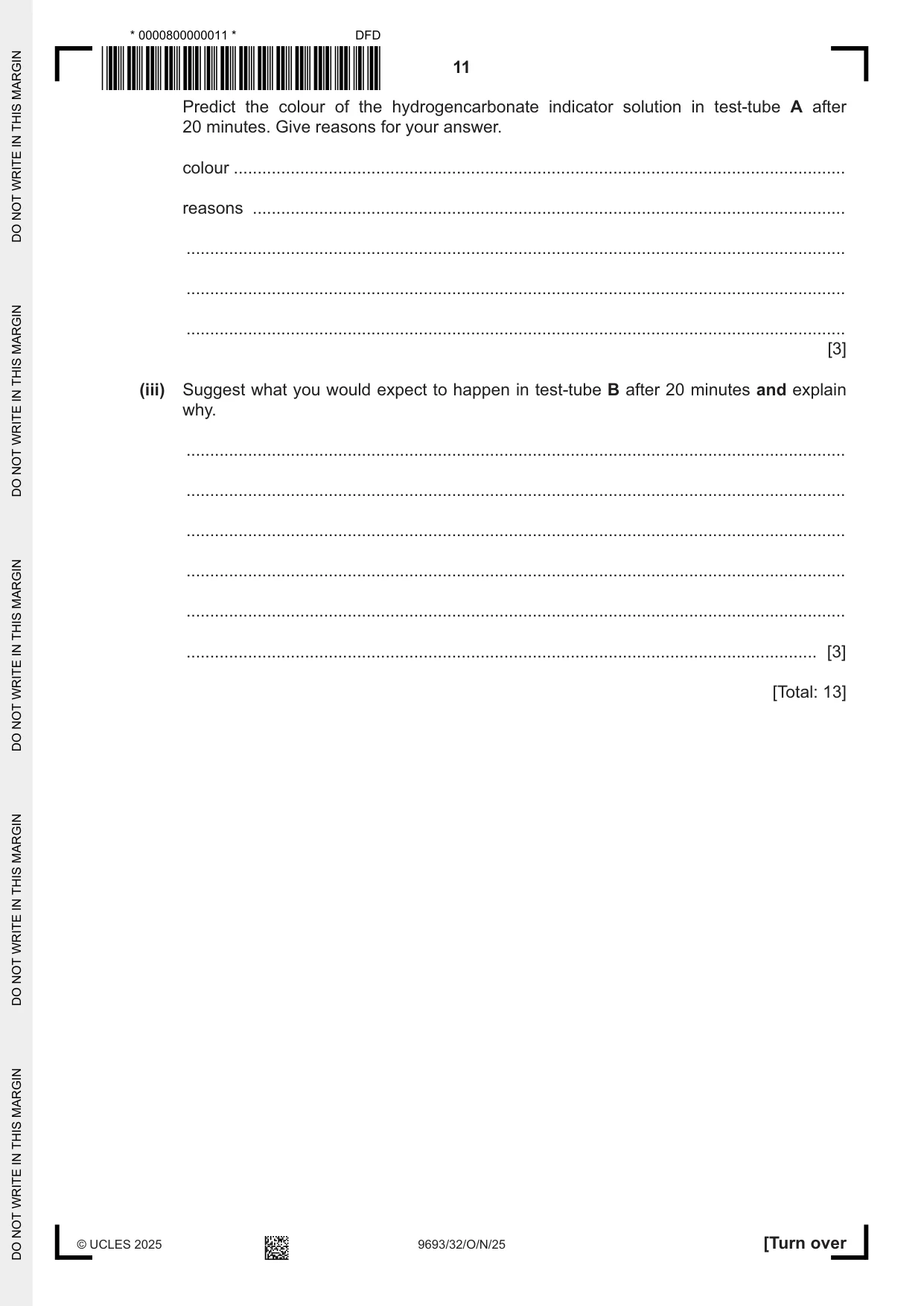 Cambridge A Level Marine Science 9693 2025 Oct/Nov Paper 3 · Variant 2 question paper, page 11 of 16