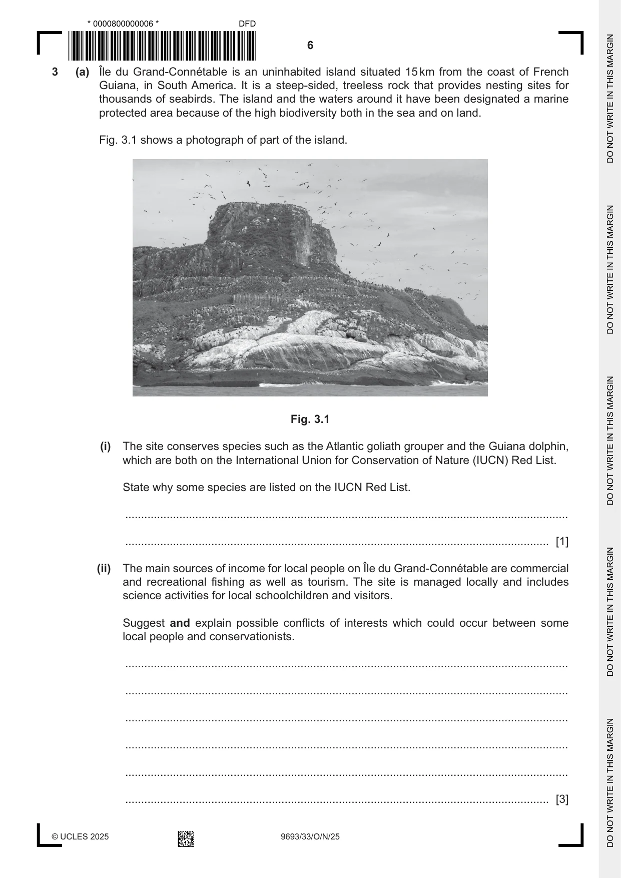 Cambridge A Level Marine Science 9693 2025 Oct/Nov Paper 3 · Variant 3 question paper, page 6 of 16