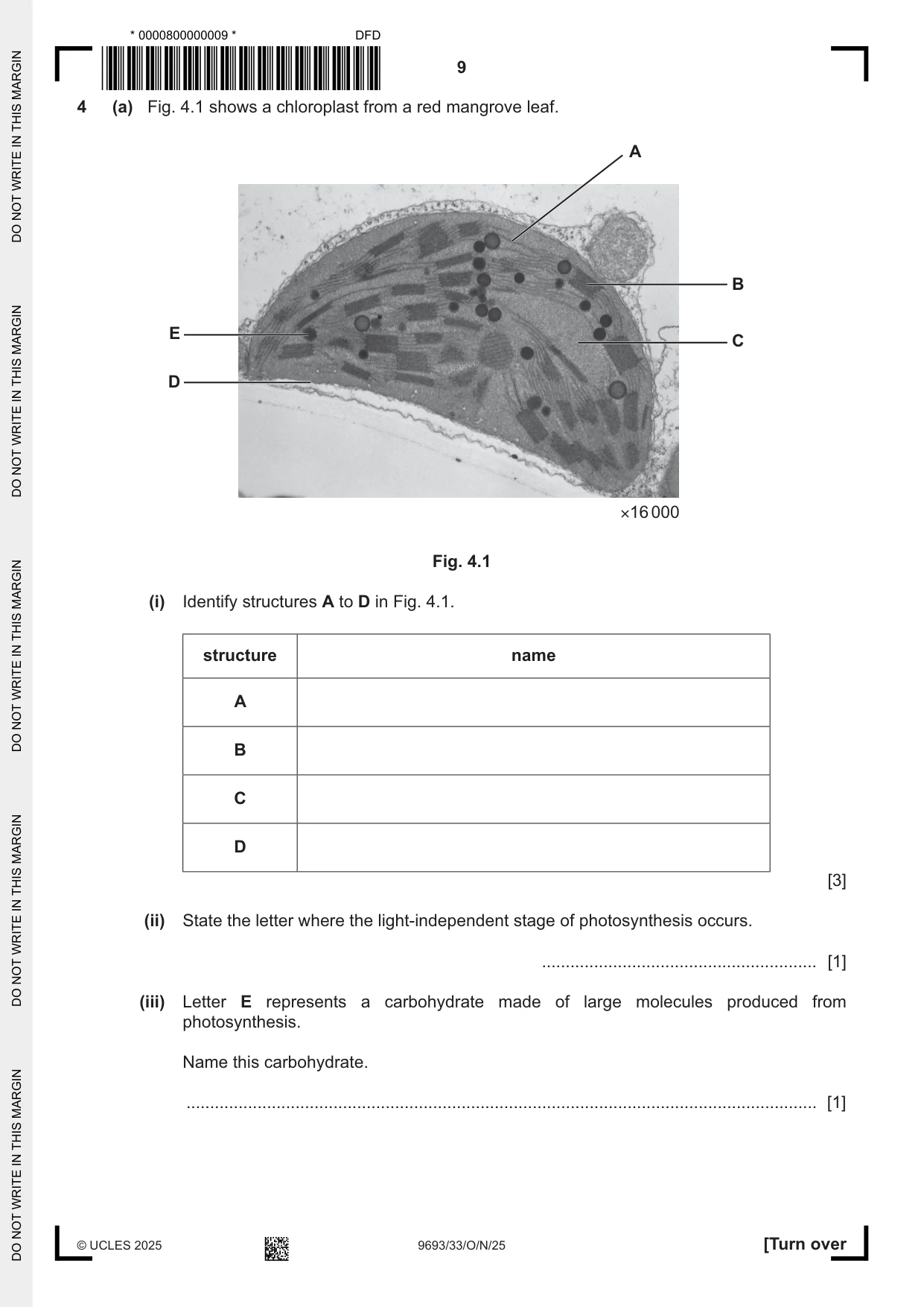 Cambridge A Level Marine Science 9693 2025 Oct/Nov Paper 3 · Variant 3 question paper, page 9 of 16
