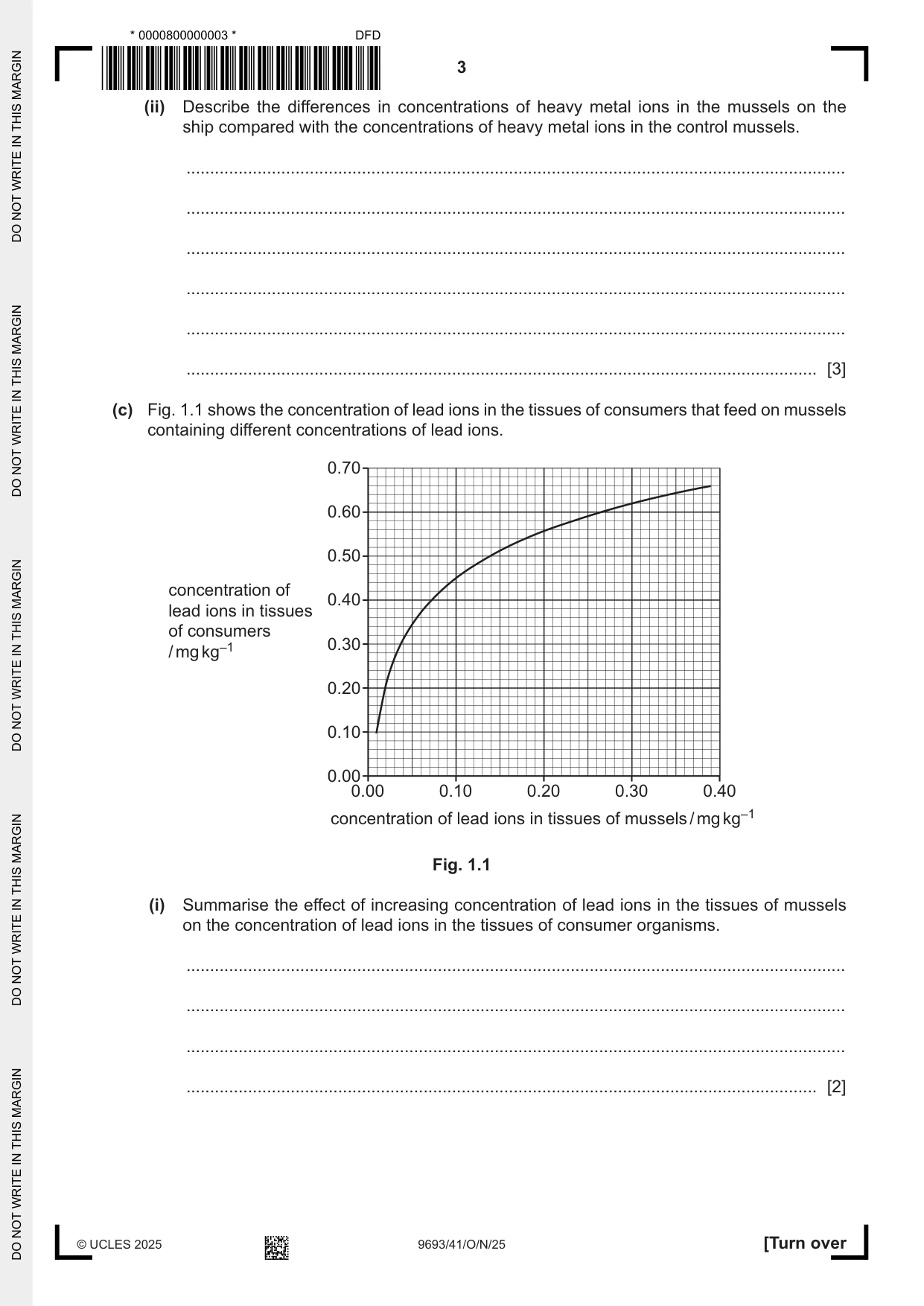 Cambridge A Level Marine Science 9693 2025 Oct/Nov Paper 4 · Variant 1 question paper, page 3 of 20
