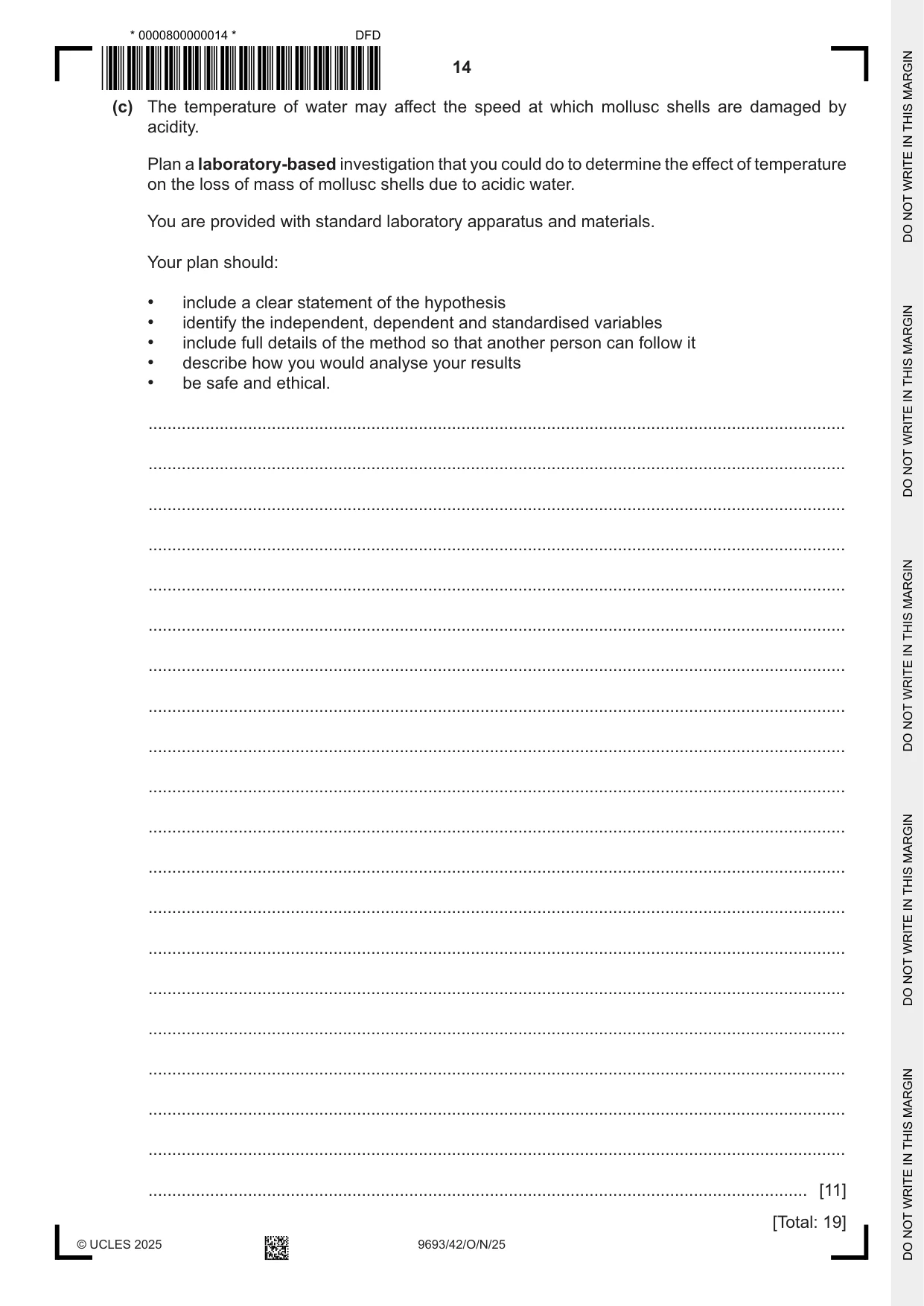 Cambridge A Level Marine Science 9693 2025 Oct/Nov Paper 4 · Variant 2 question paper, page 14 of 20