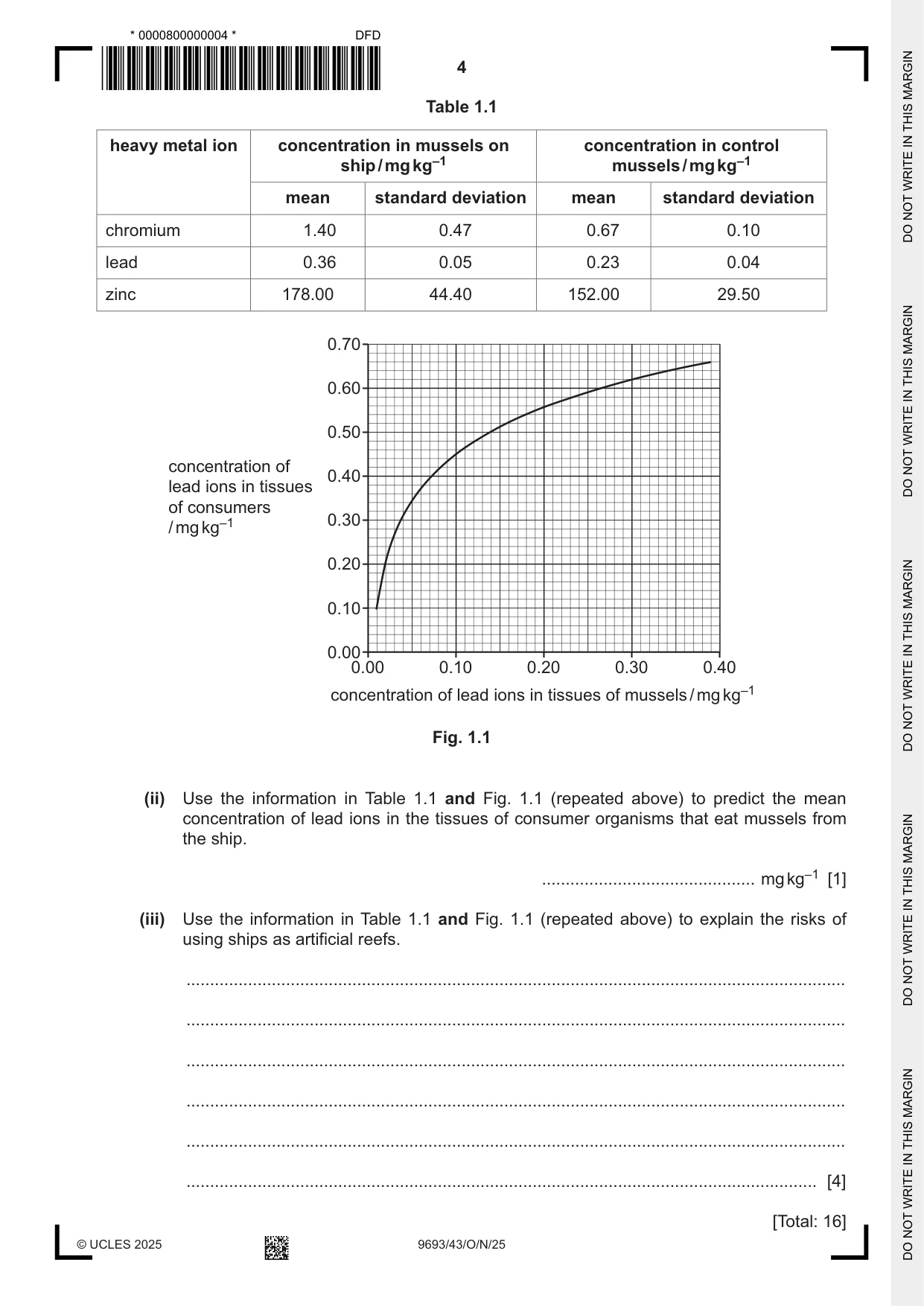 Cambridge A Level Marine Science 9693 2025 Oct/Nov Paper 4 · Variant 3 question paper, page 4 of 20