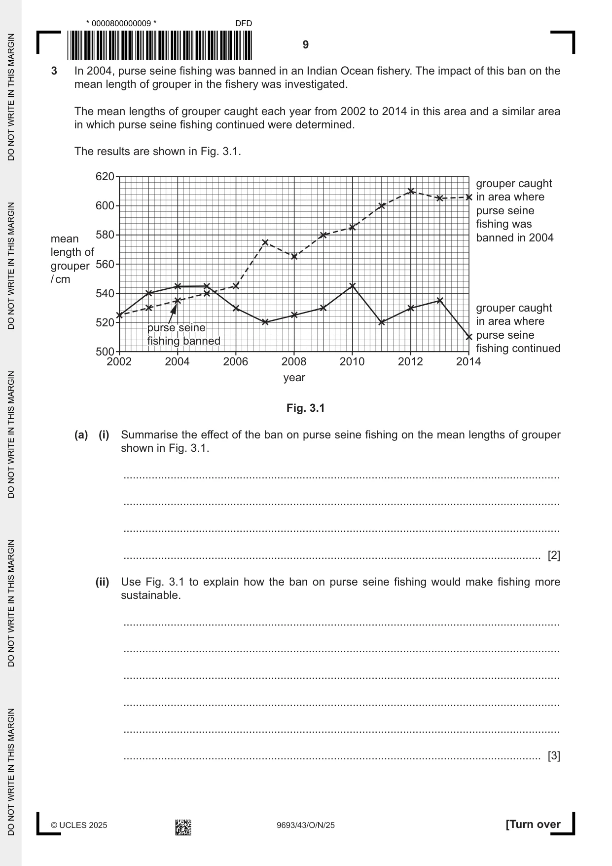 Cambridge A Level Marine Science 9693 2025 Oct/Nov Paper 4 · Variant 3 question paper, page 9 of 20